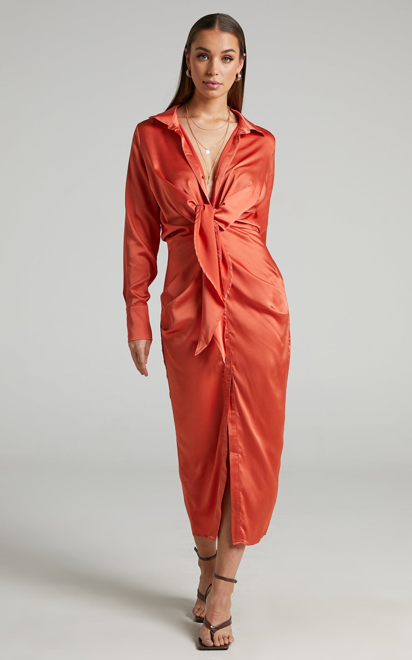 Runaway The Label - Skylar Shirt Dress in Amber