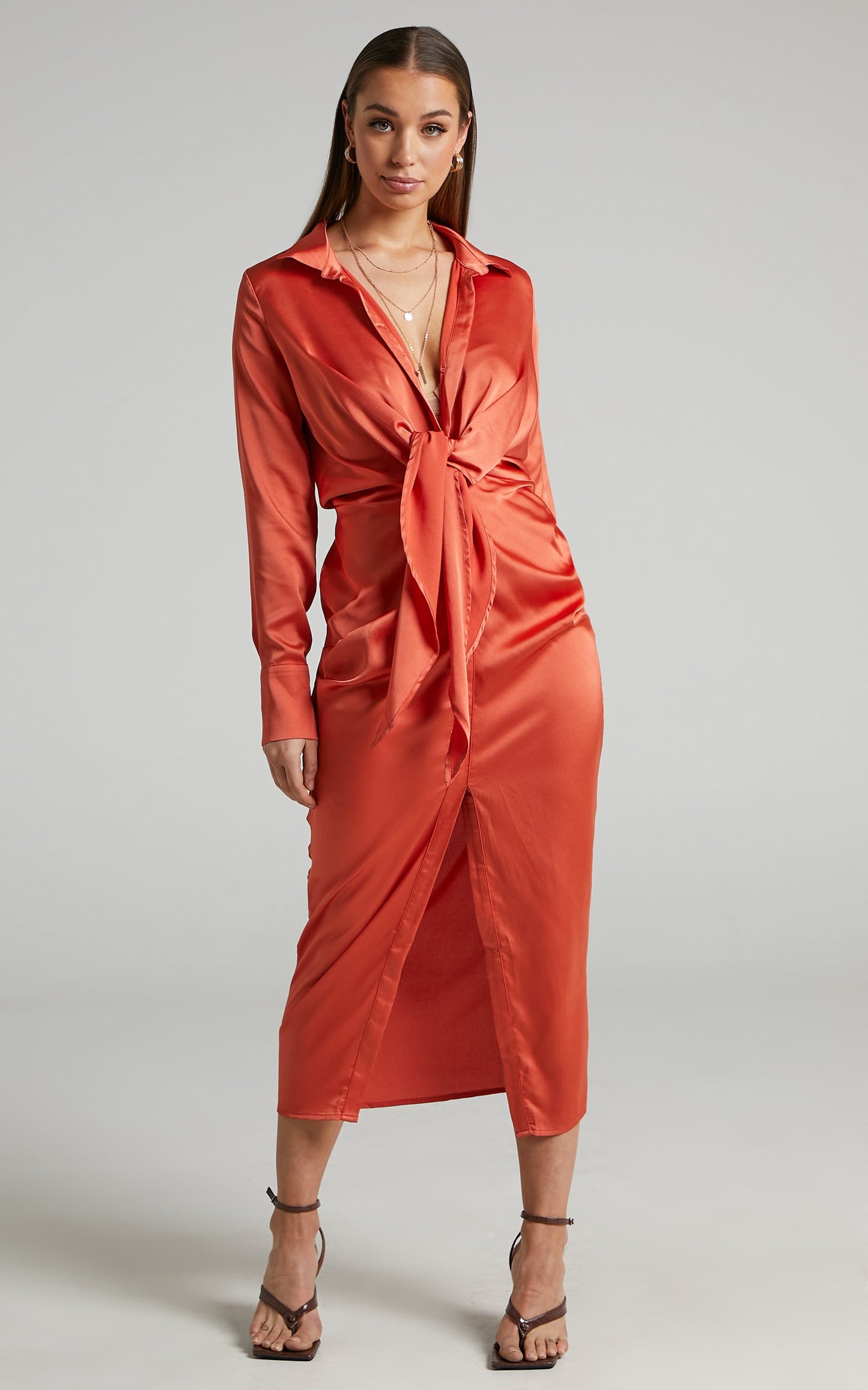 Runaway The Label - Skylar Shirt Dress in Amber
