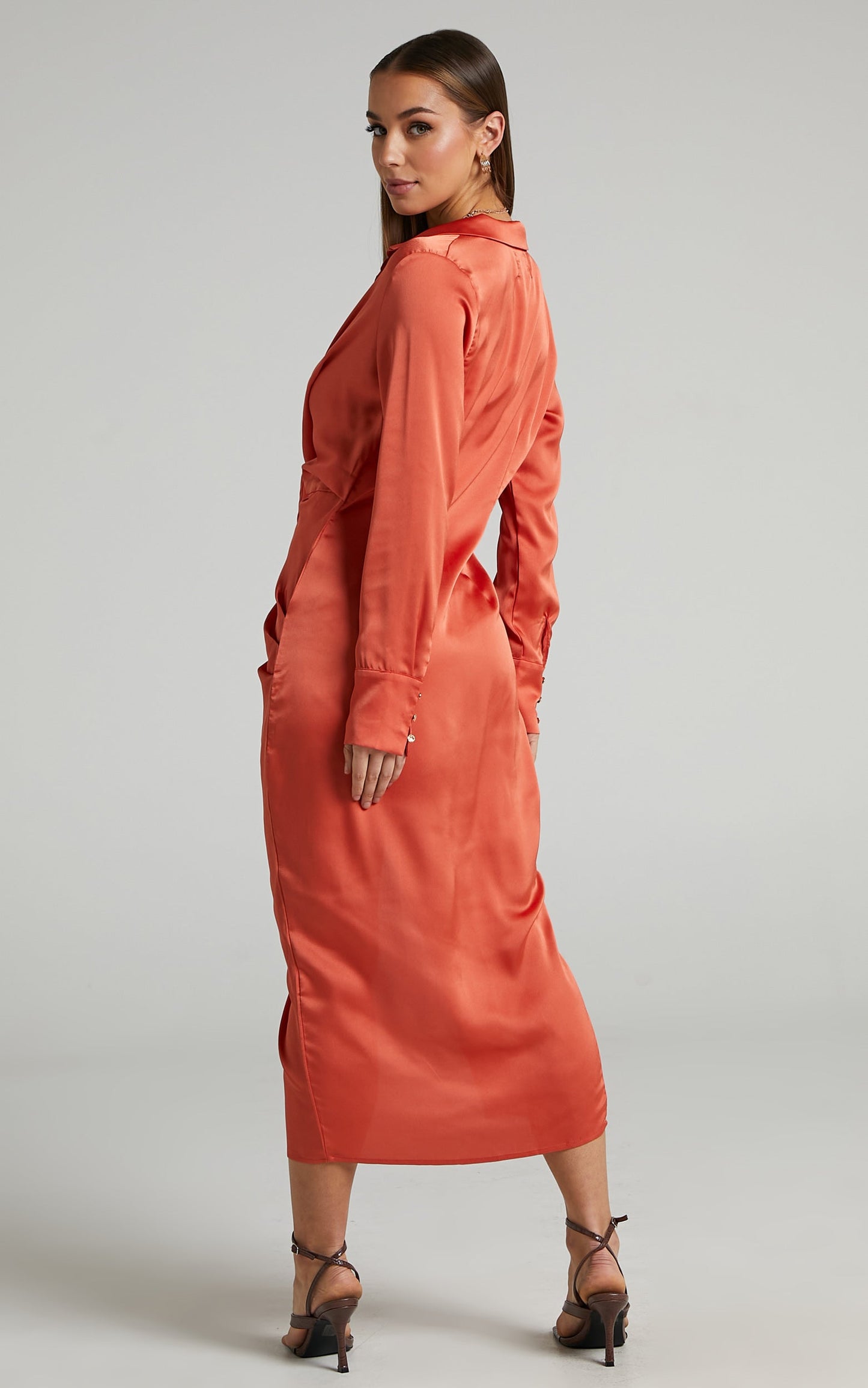 Runaway The Label - Skylar Shirt Dress in Amber