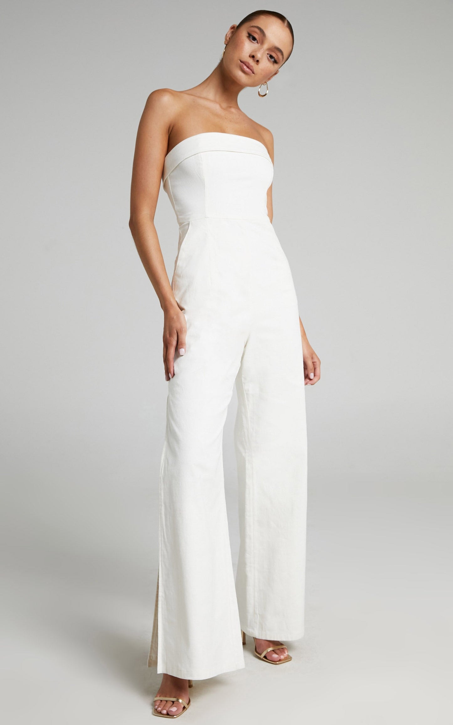 Runaway The Label - Tahari Strapless Jumpsuit in White