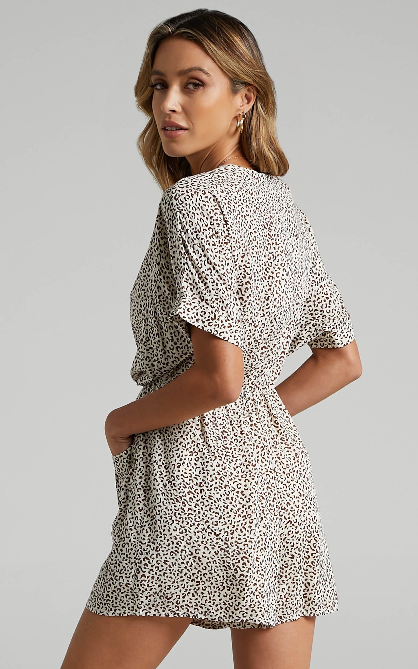 Ruthie Playsuit in Leopard Print