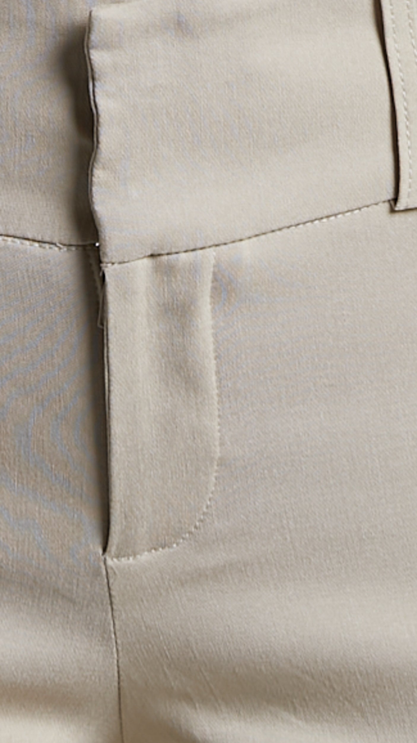 Ryzella Trousers - Mid Rise Split Hem Straight Leg Trousers in Stone