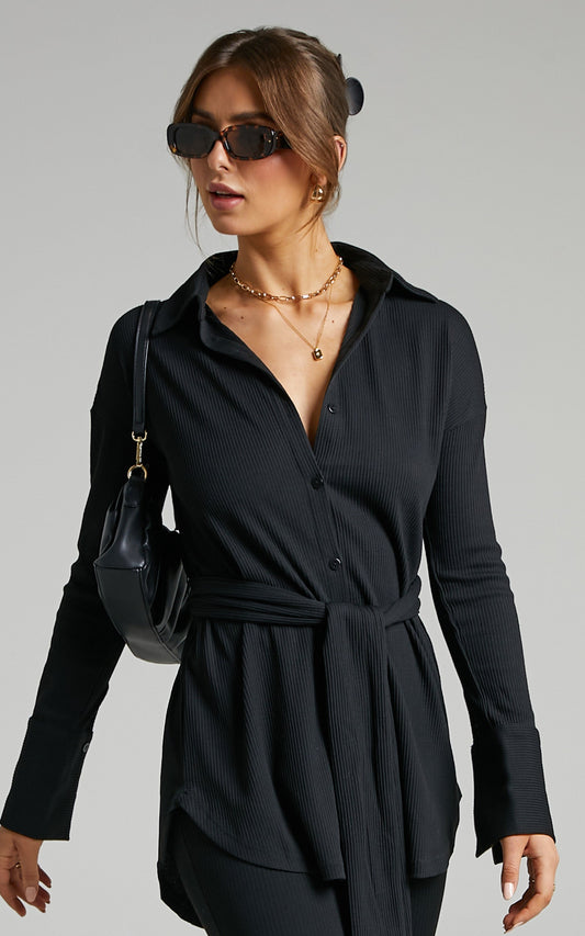 SNDYS - Renee Ribbed Top in Black