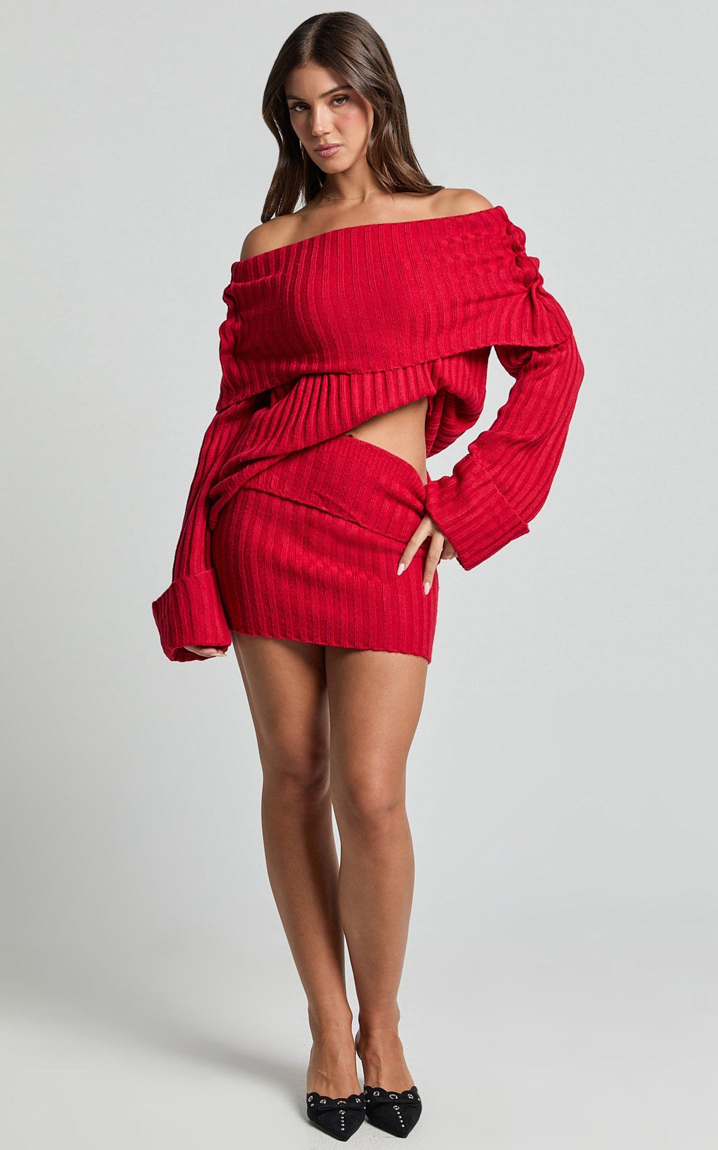 SNDYS The Label - Brooks Mini Skirt in Cherry
