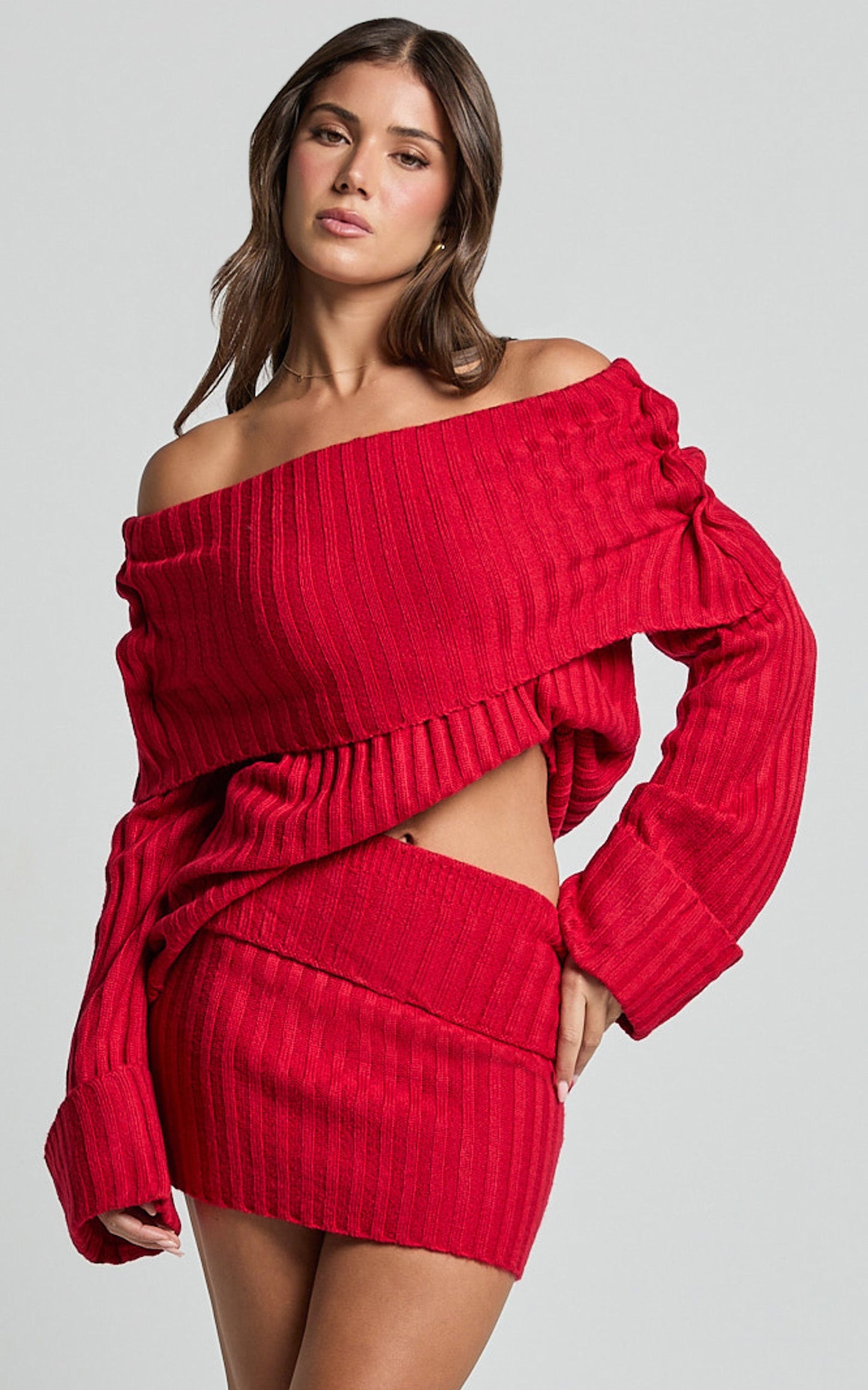 SNDYS The Label - Brooks Mini Skirt in Cherry