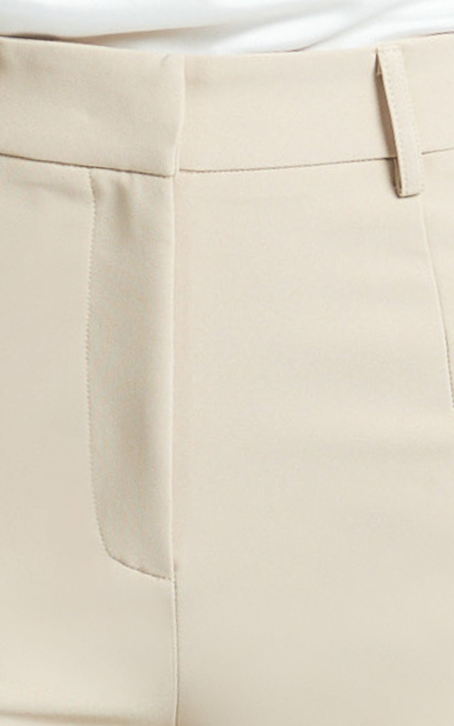 Sally Pants - Mid Waisted Straight Leg Tailored Pants in Putty