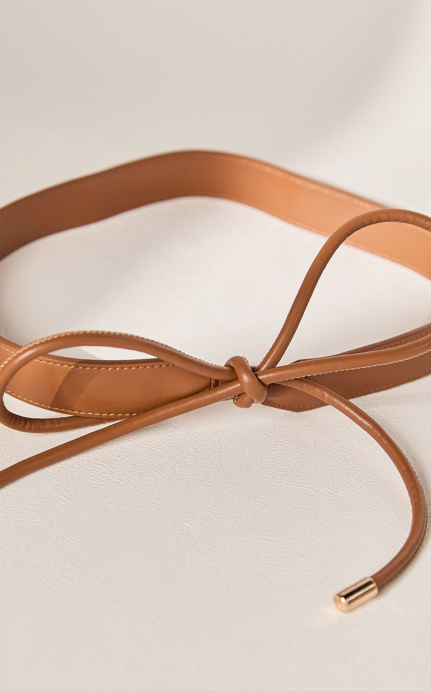 Samara Belt - Band Tie Detail Waist Belt in Brown