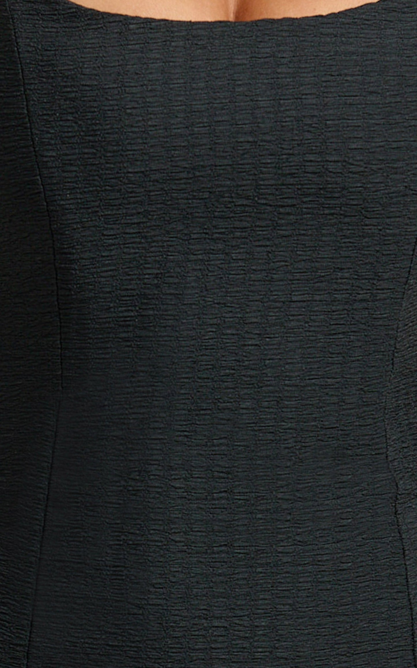Sammie Mini Dress - Scoop Neck Hem Frill Fitted Dress in Black