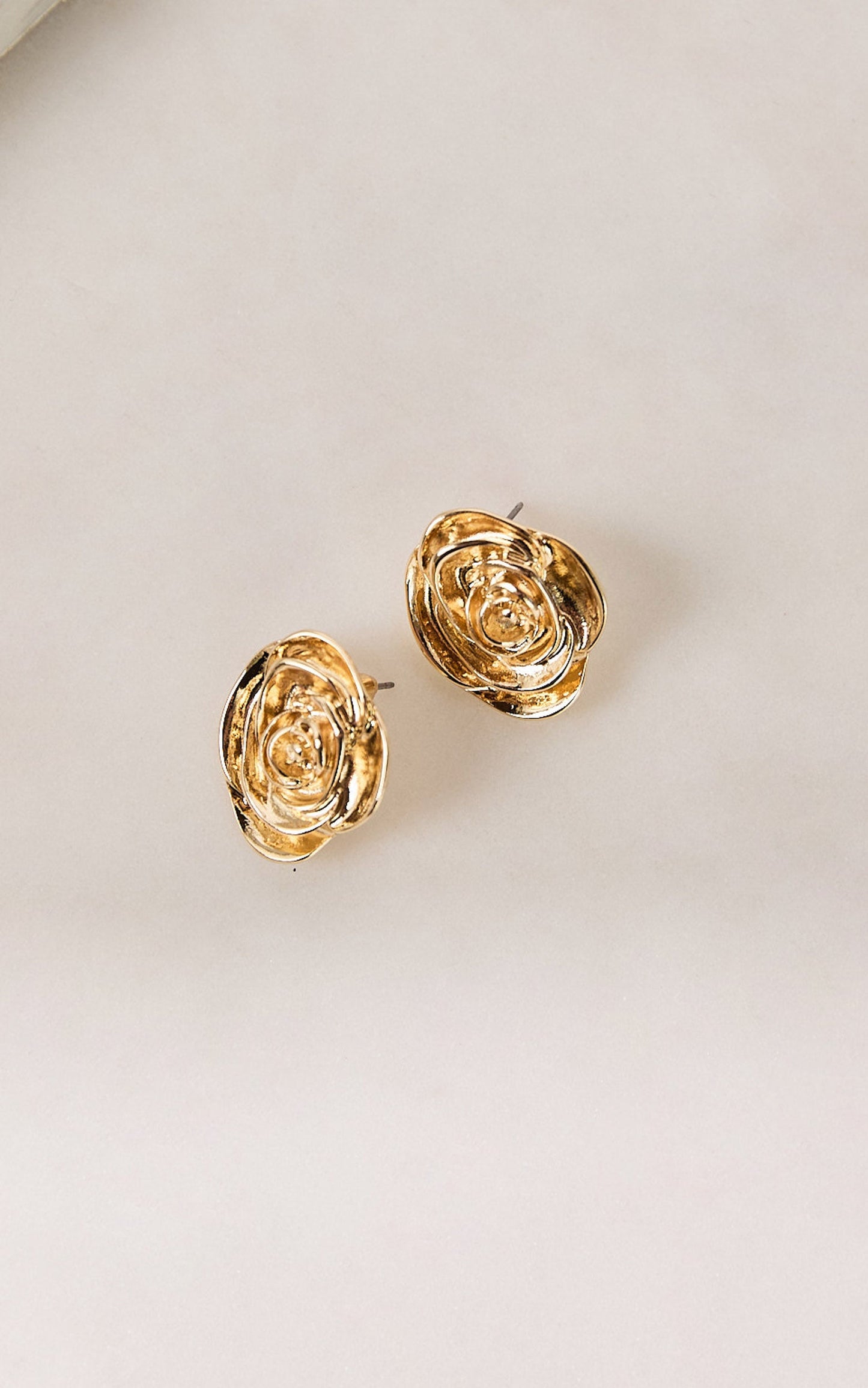 Scarlett Earrings - Rose Detail Earrings in Gold