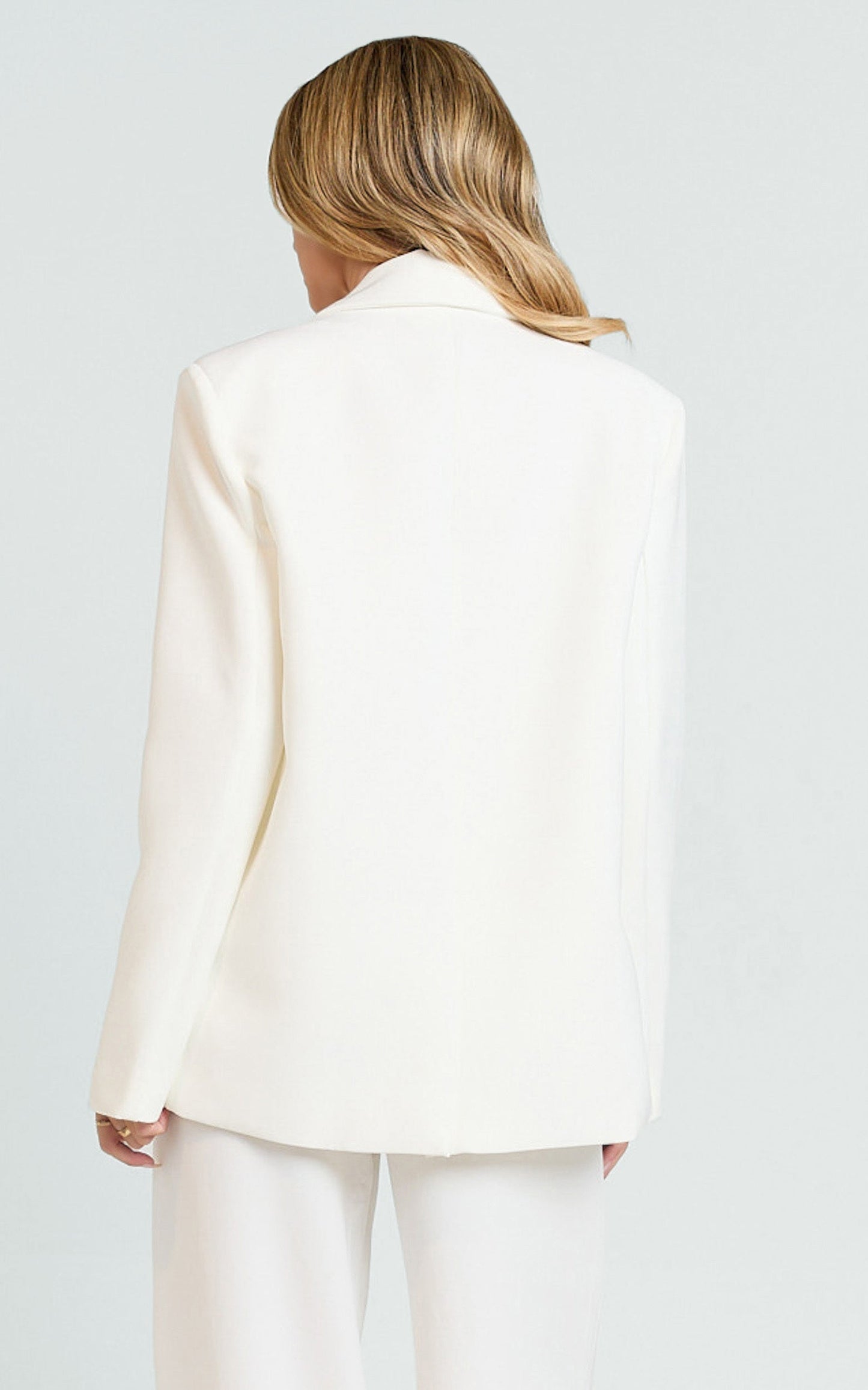 Selena Blazer - Boxy Single Breasted Blazer in Cream