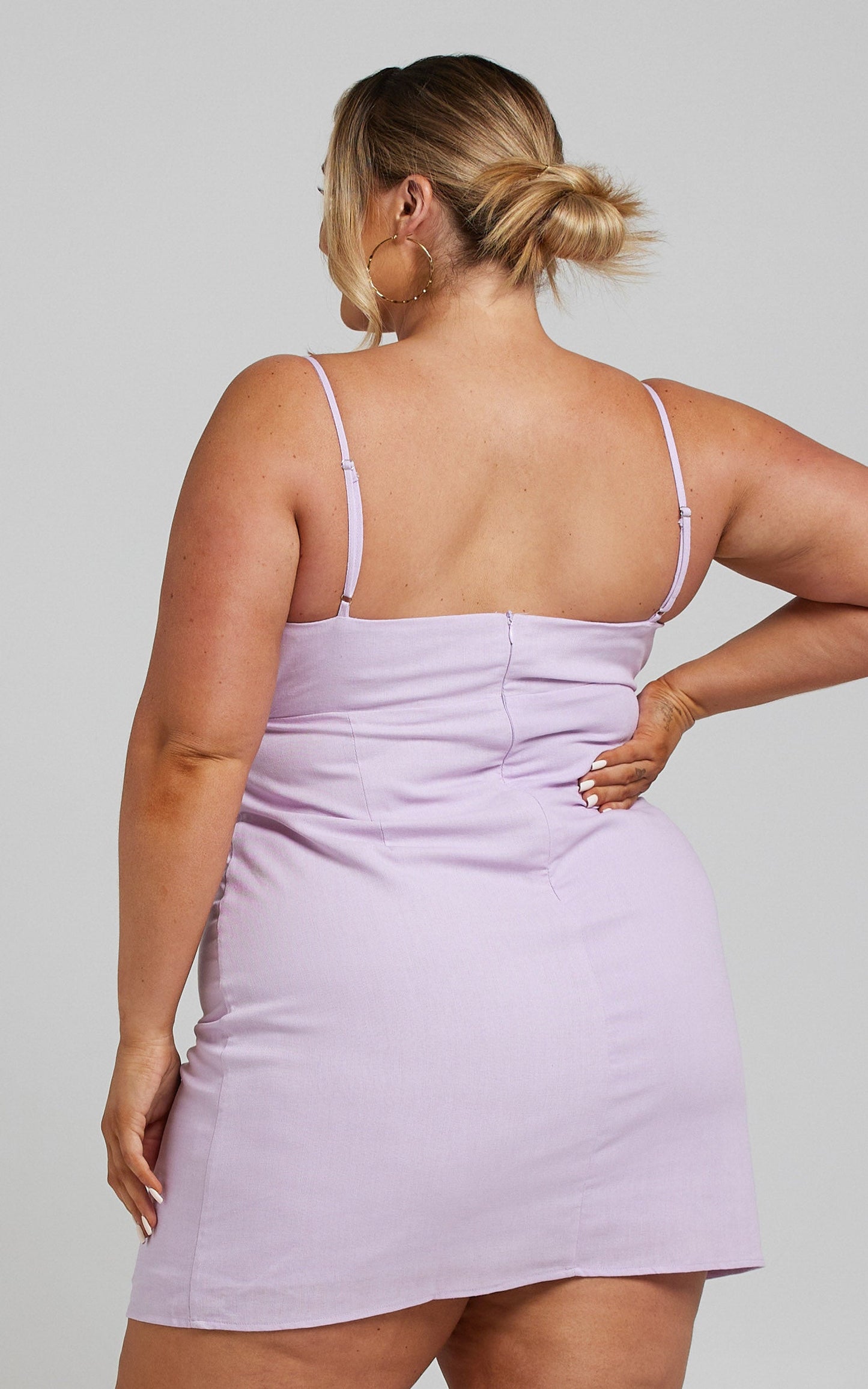 Break Free With Me Linen Blend Dress in Lilac Linen Look