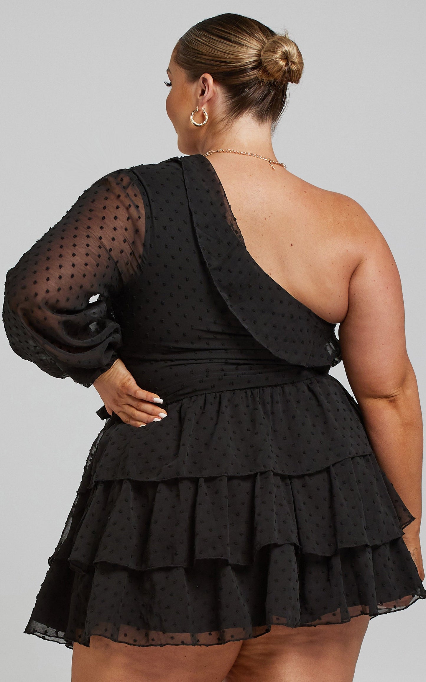 Day Dreamer One Shoulder Mini Dress in Black