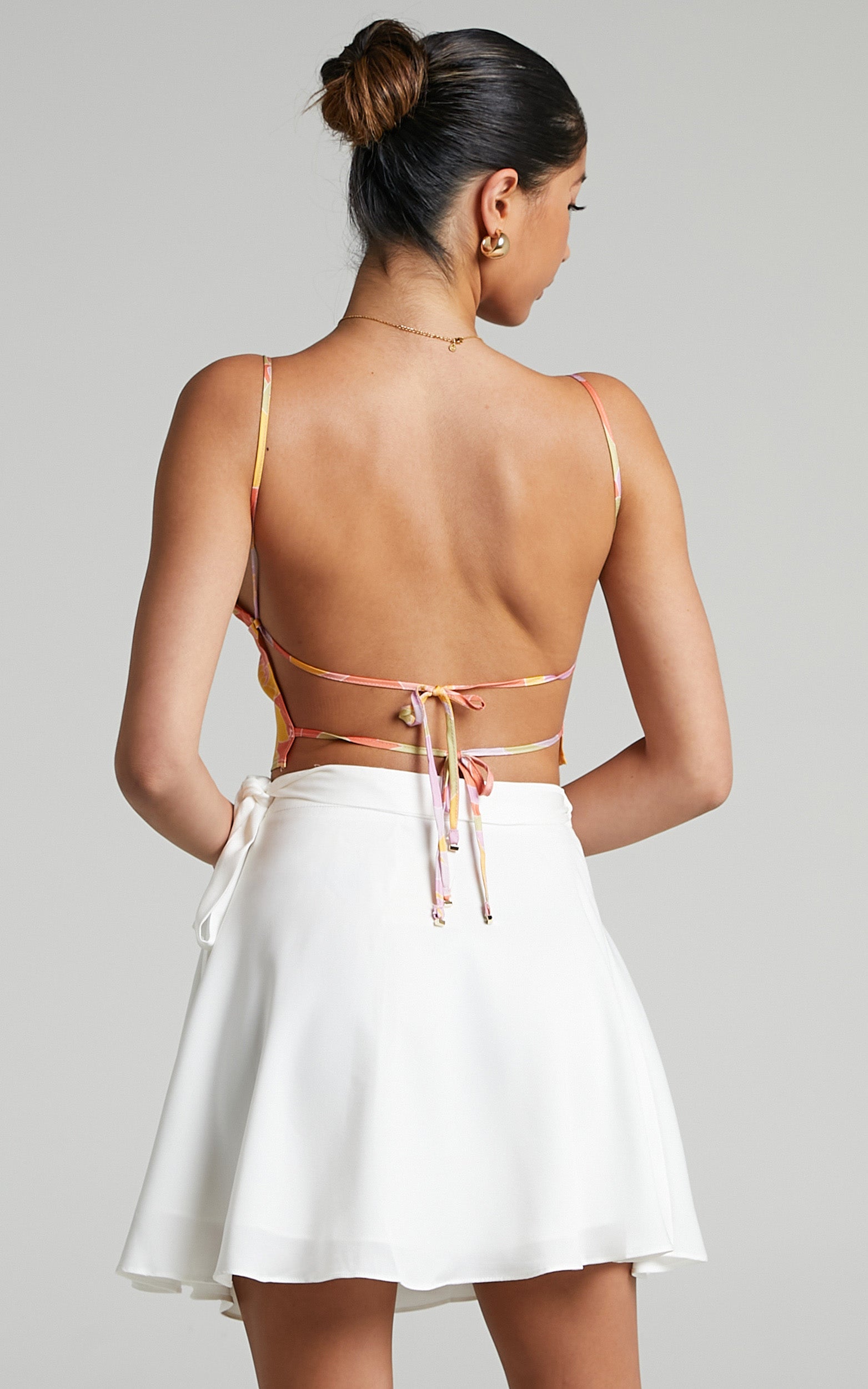 Serendipity Wrap Skirt in White Satin