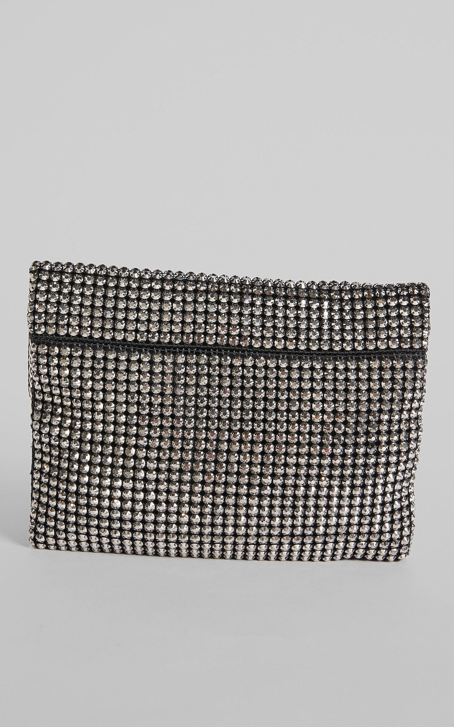 Serephine Bag - Chain Strap Clutch Bag in Black Diamante