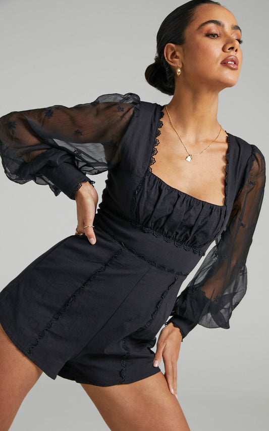 Seven Wonders - Juniper Playsuit in Black