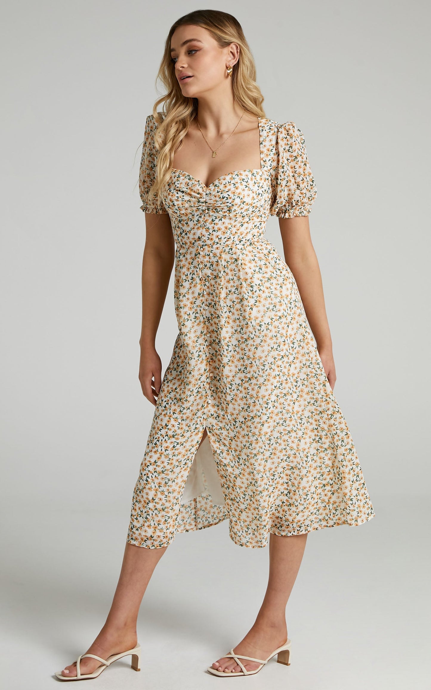 Seven Wonders - Yasmine Midi Dress in Yellow Floral