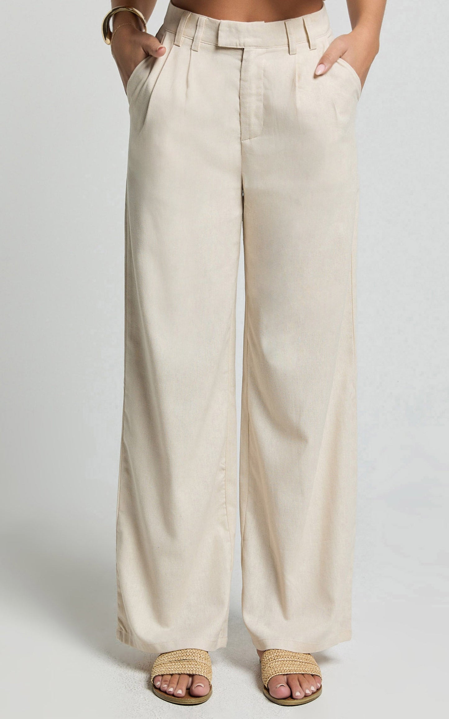 Seven Wonders - Zephy Linen Blend Pant in Sand