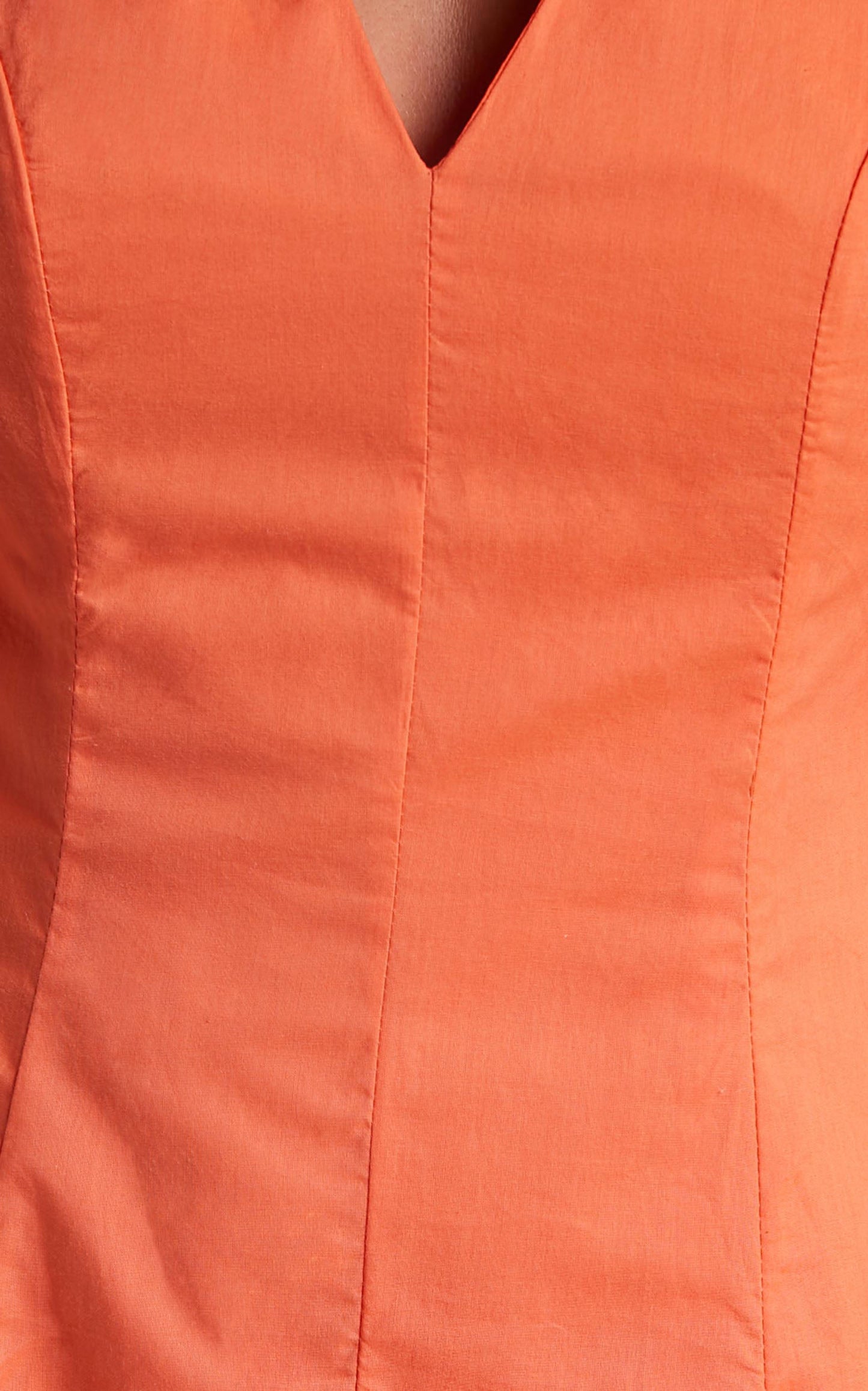 Shairah Mini Dress - V Neck Puff Sleeve Flutter Hem Dress in Orange
