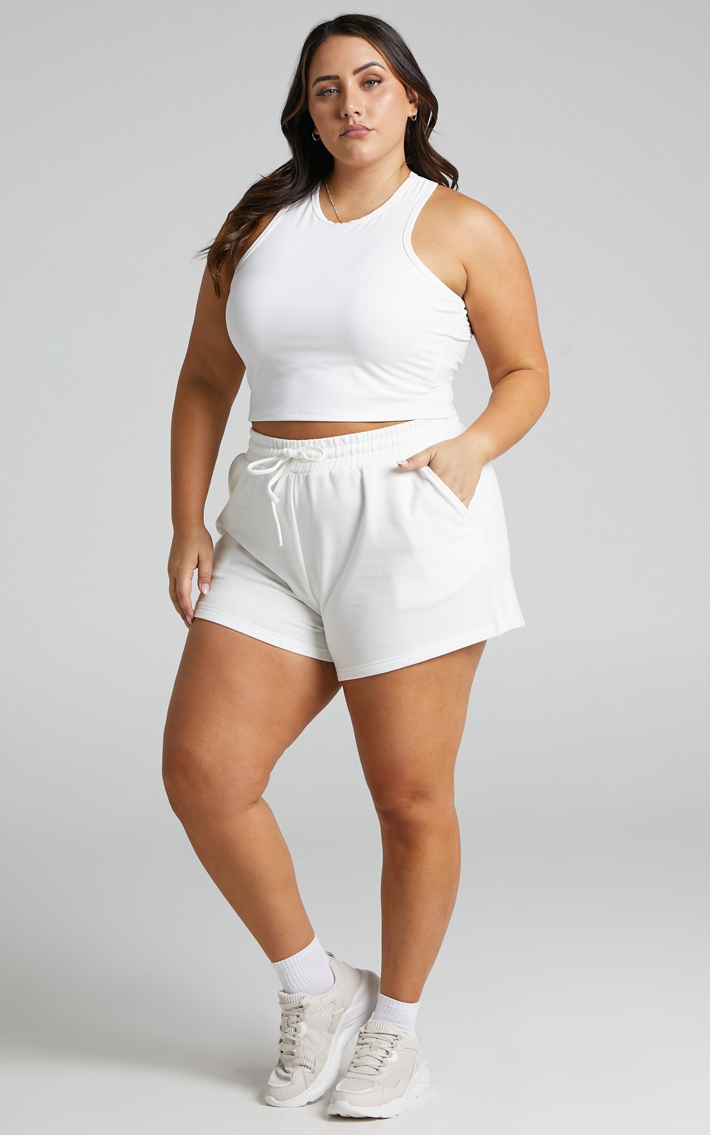 Shammy Shorts - Jersey Track Shorts in White