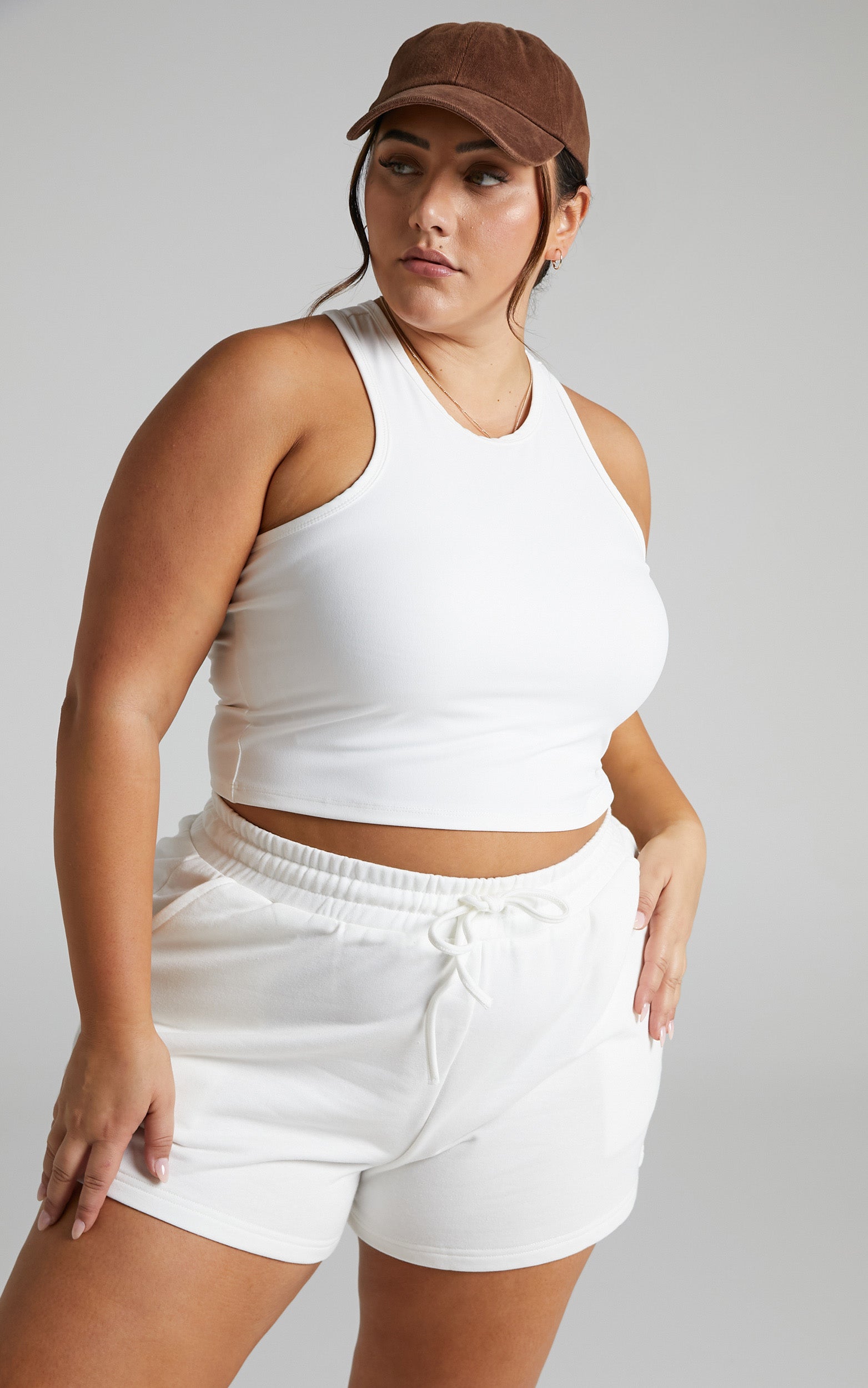 Shammy Shorts - Jersey Track Shorts in White
