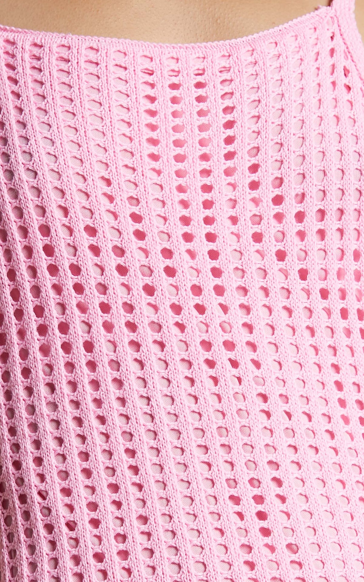 Shana Midi Dress - Crochet Slip Dress in Pink