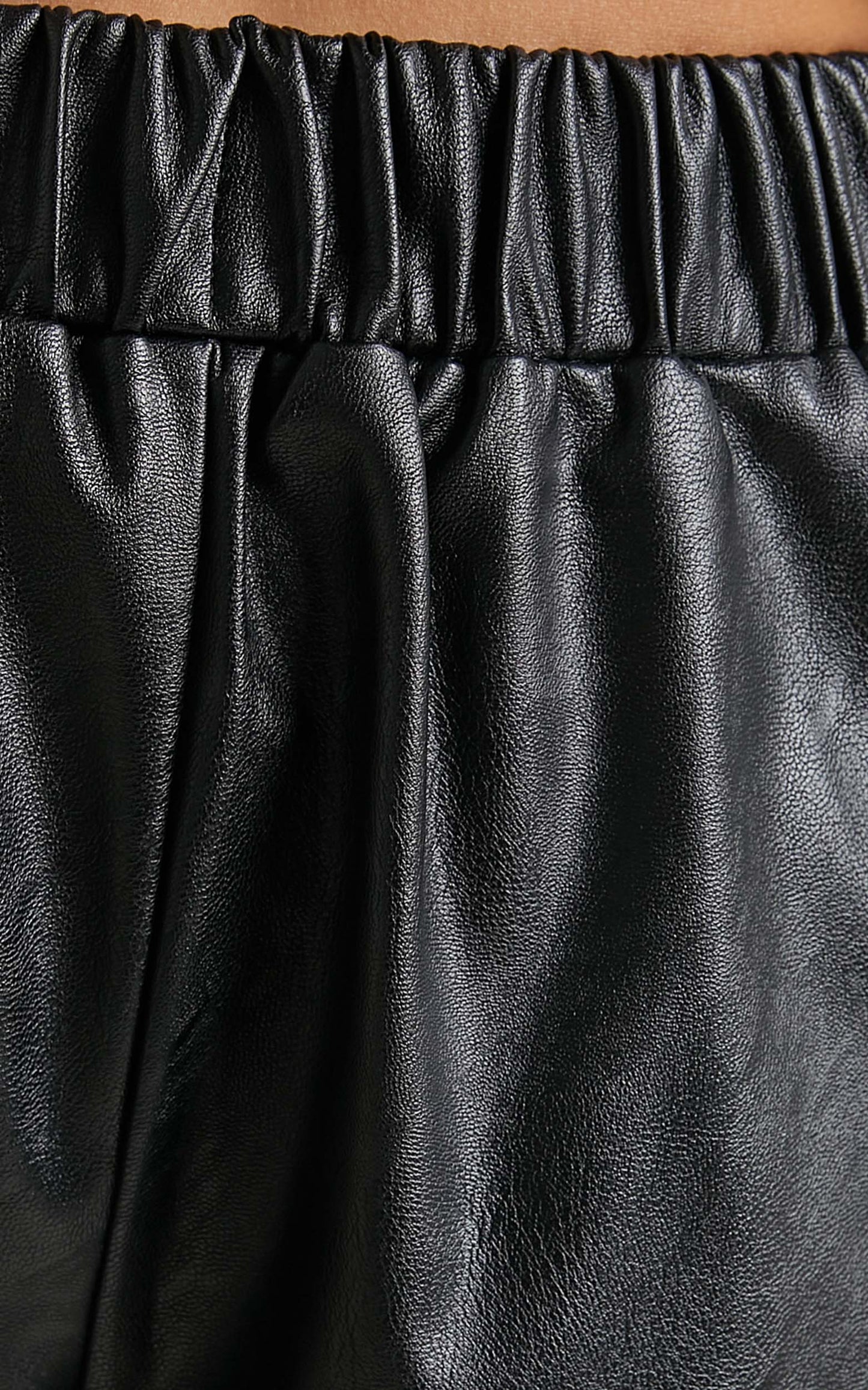 Shanae Shorts in Black Leatherette