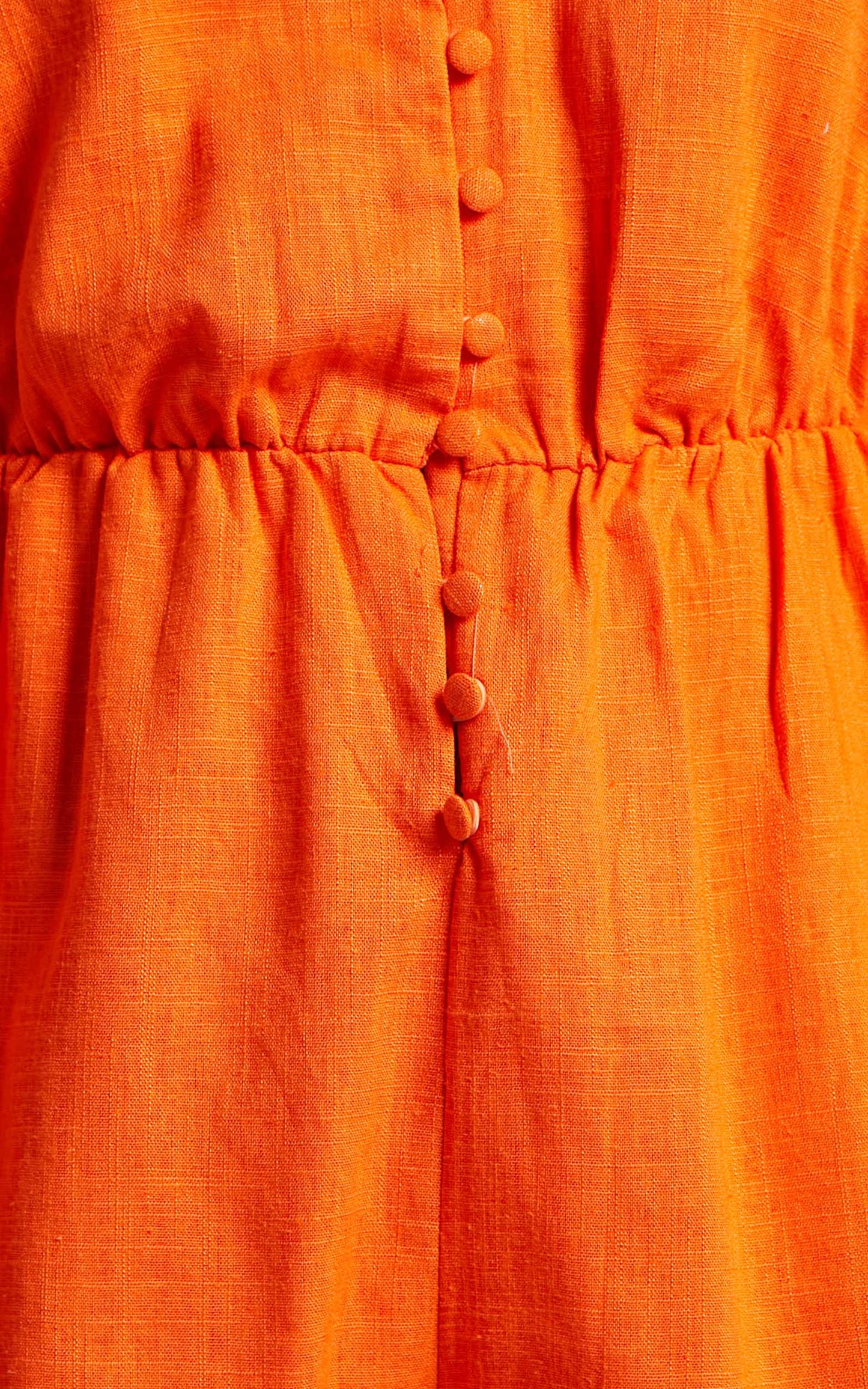 Shari Playsuit - Linen Look Blouson Playsuit in Orange
