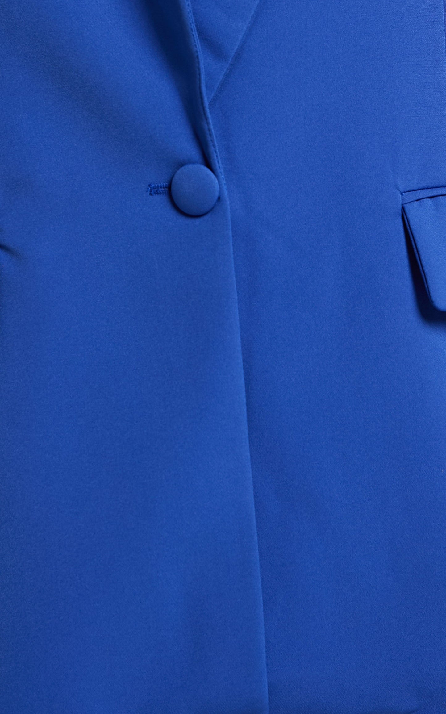 Sharmiel Blazer - Plunge Neck Oversized Longline Blazer in Cobalt Blue