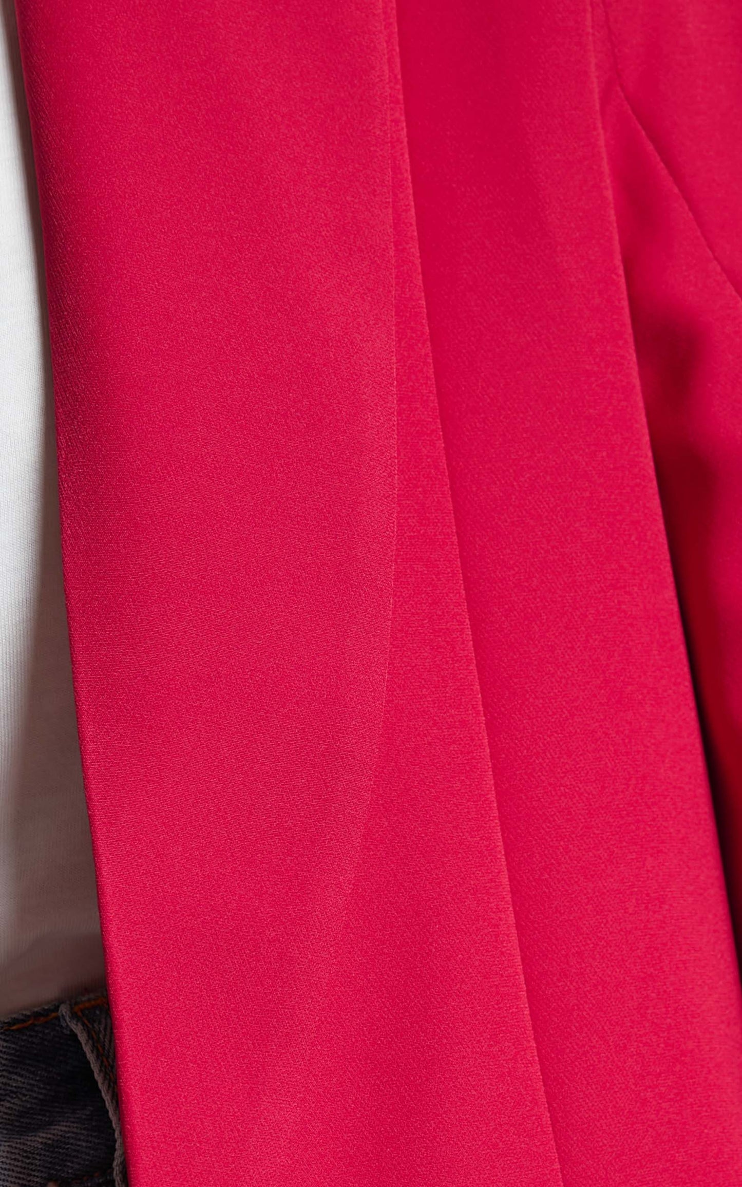 Sharmiel Blazer - Plunge Neck Oversized Longline Blazer in Red