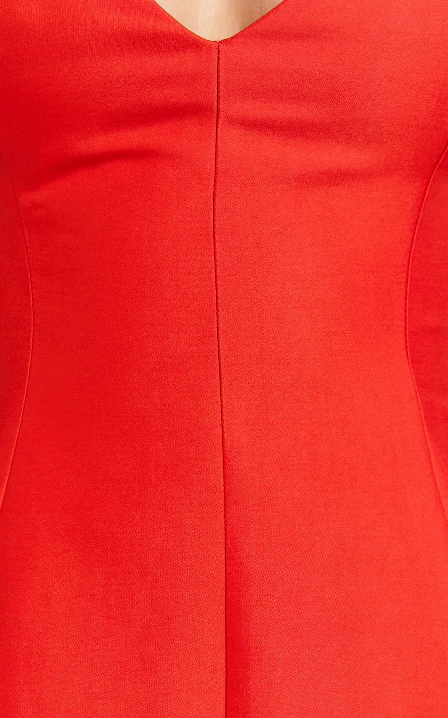 Sheeran Mini Dress - Plunge A Line Dress in Red