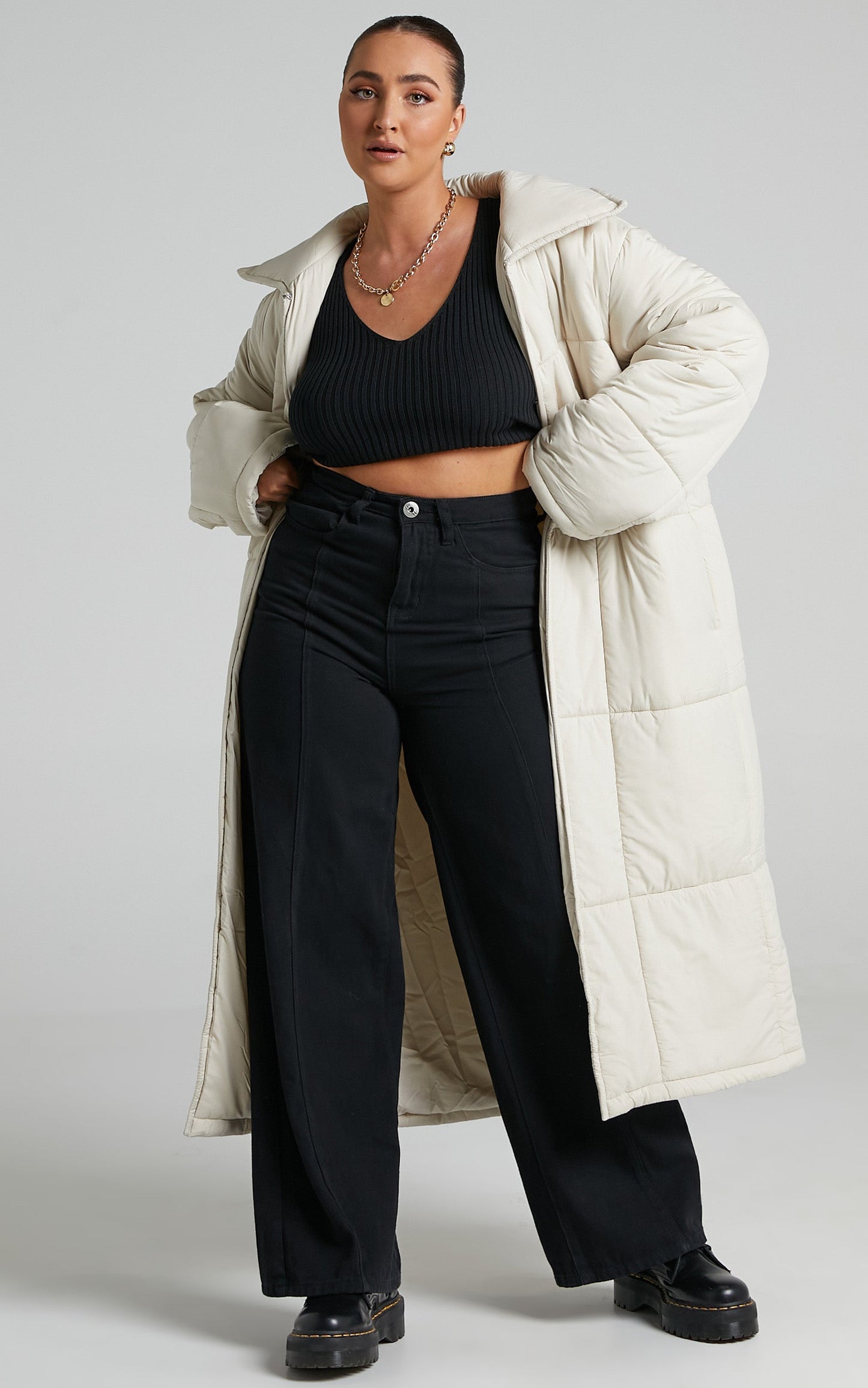 Shellie Puffer Coat in Cream