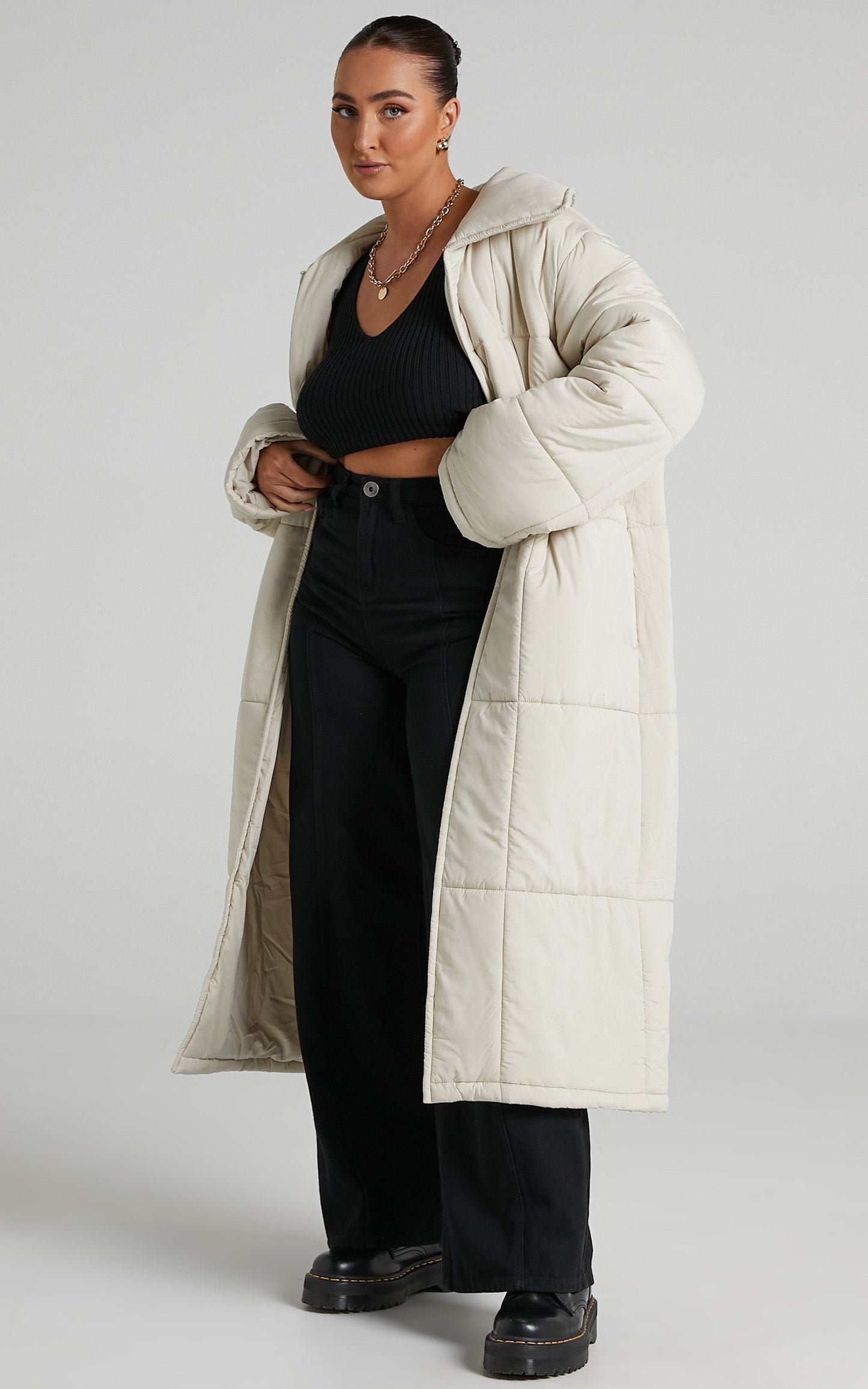 Shellie Puffer Coat in Cream