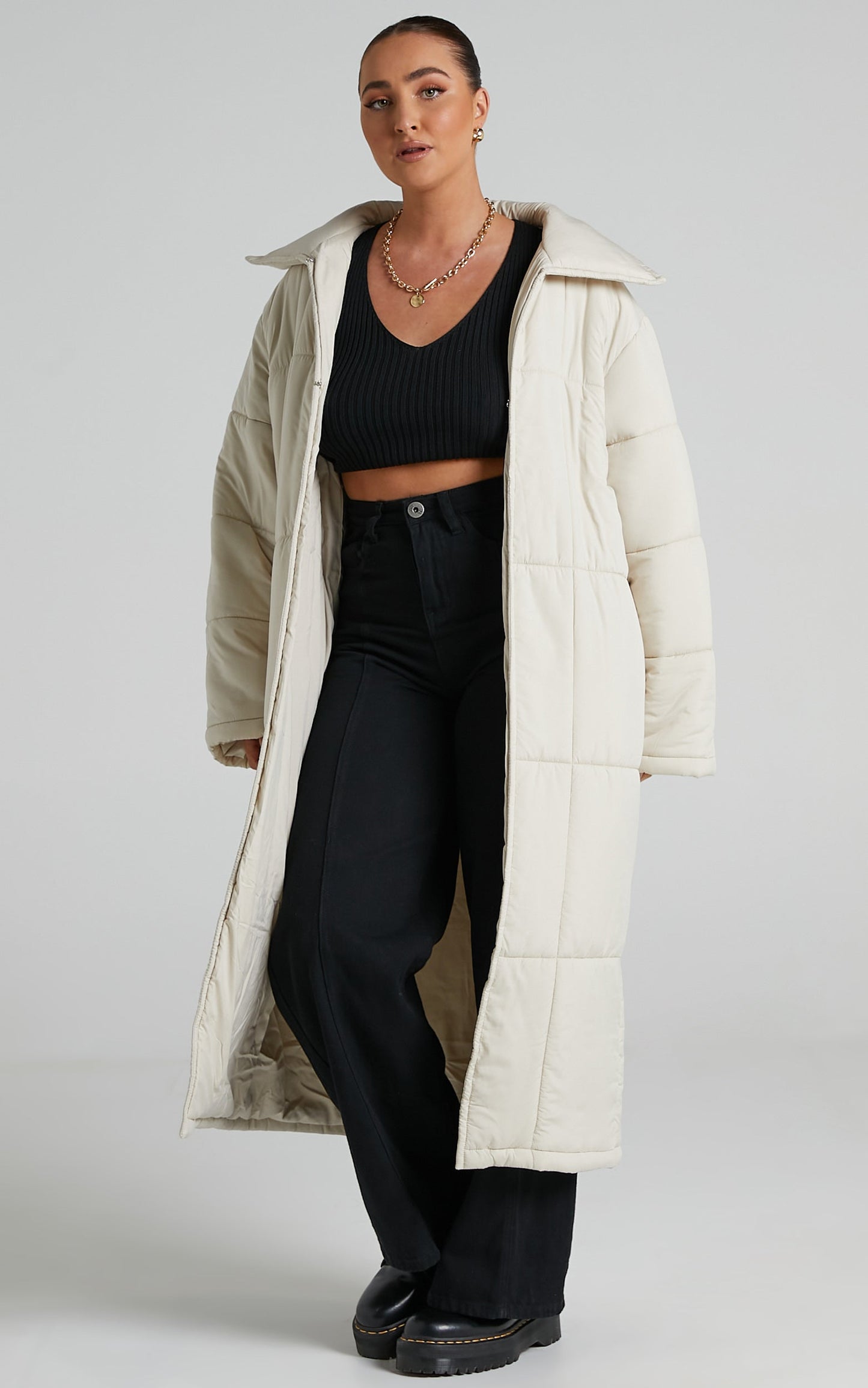 Shellie Puffer Coat in Cream