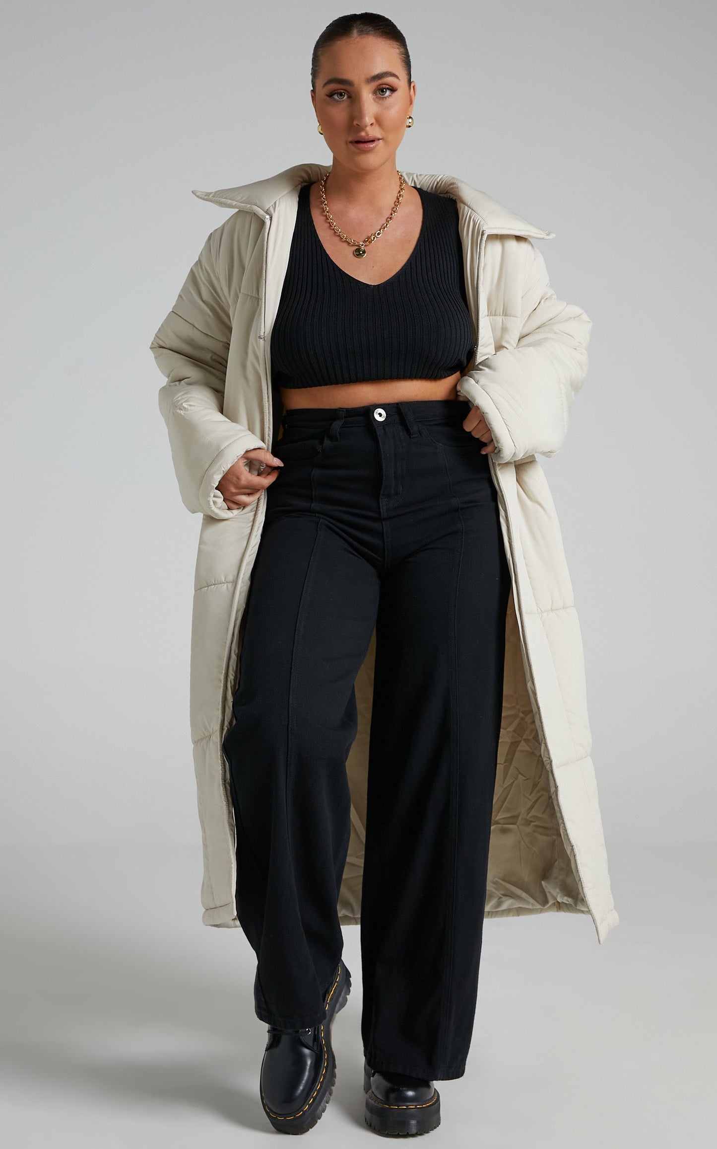 Shellie Puffer Coat in Cream