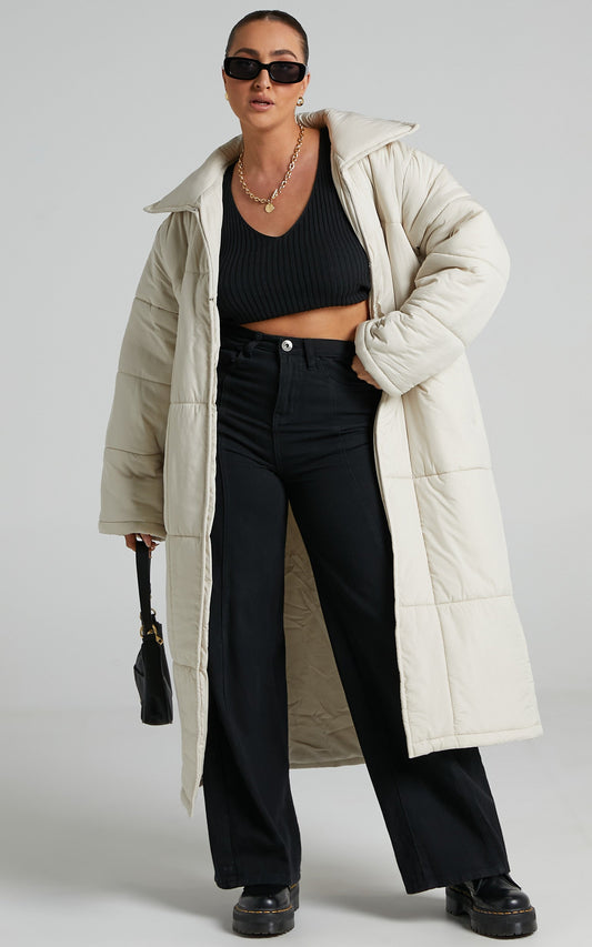 Shellie Puffer Coat in Cream