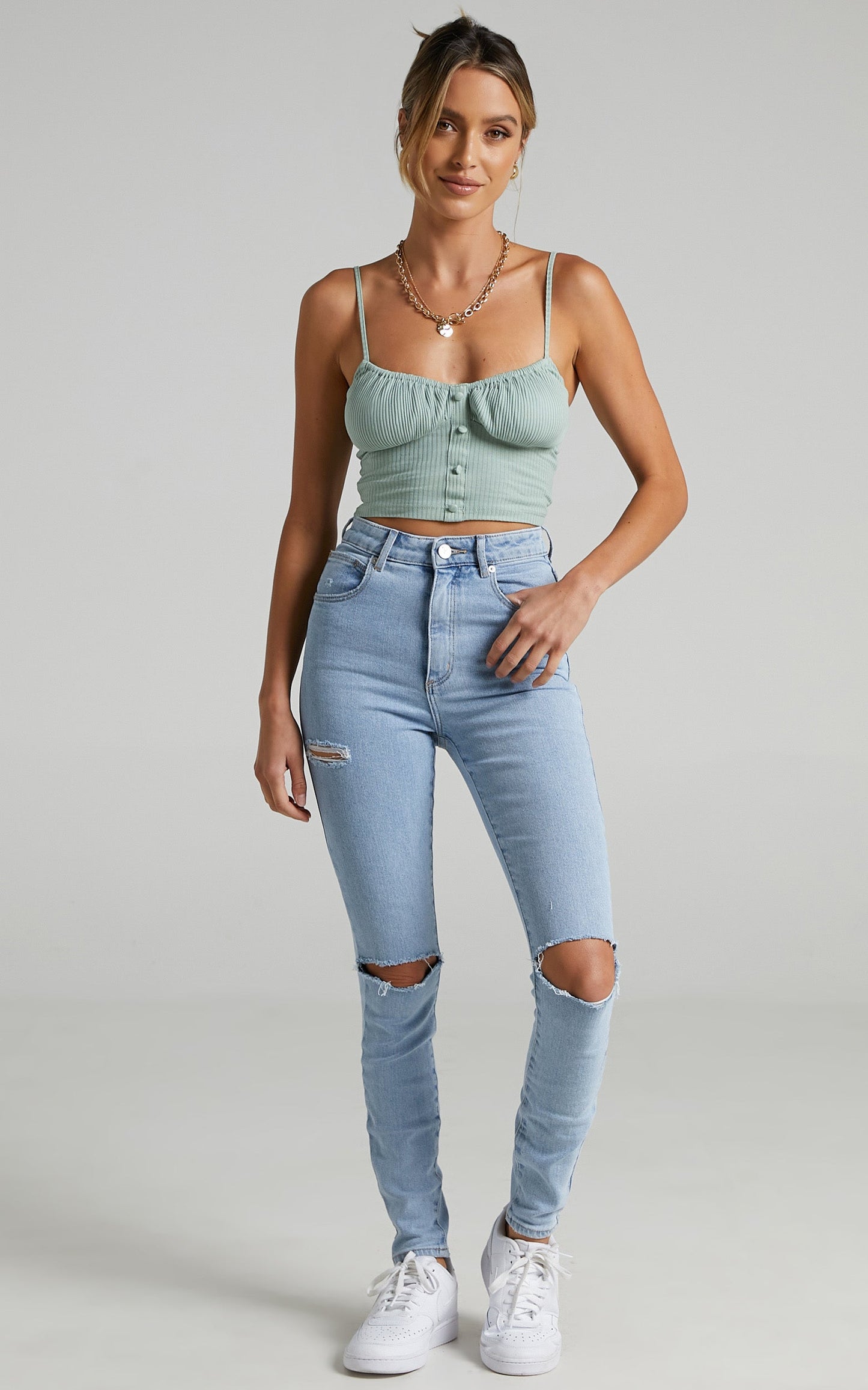 Shelly Top in Khaki