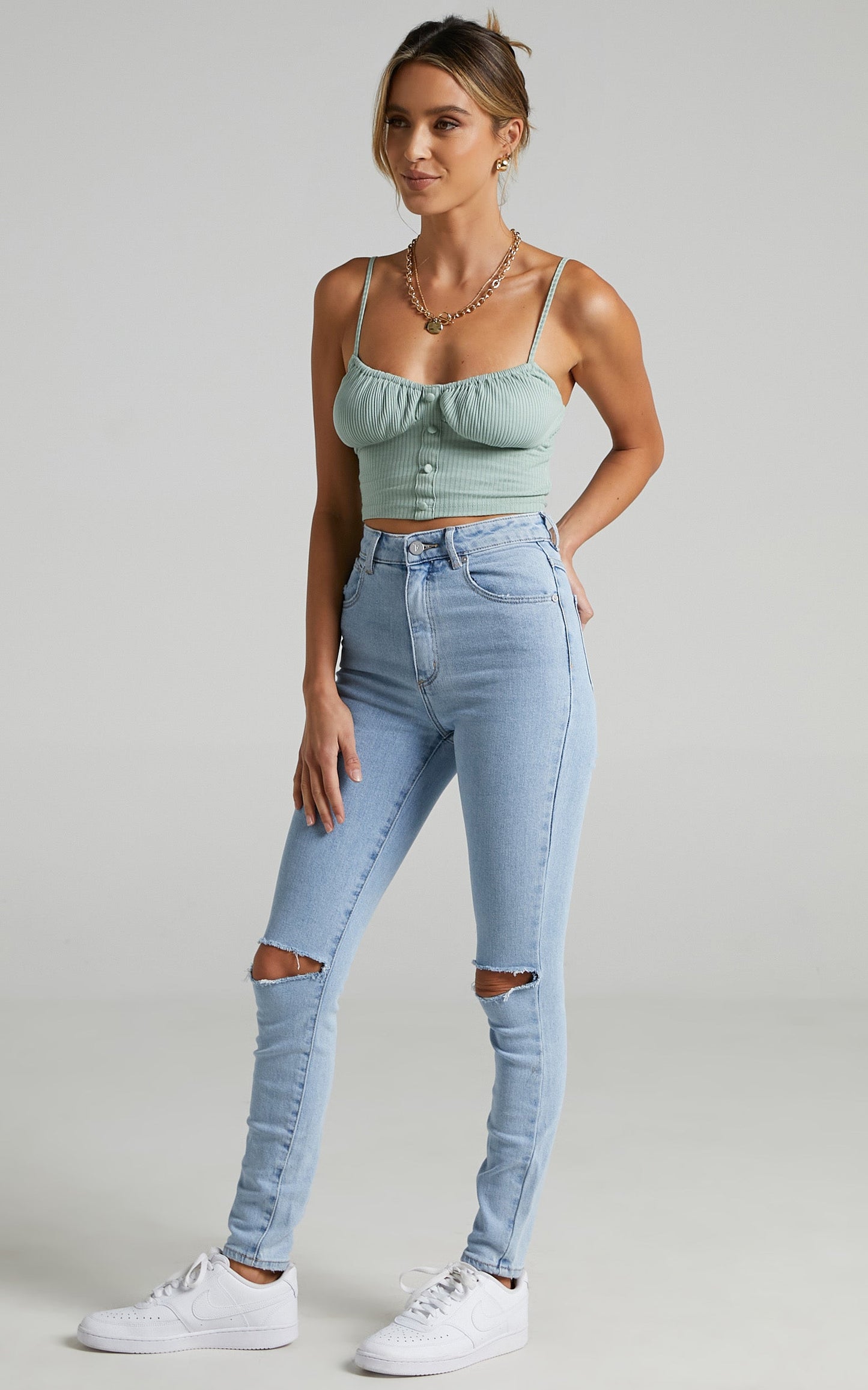 Shelly Top in Khaki