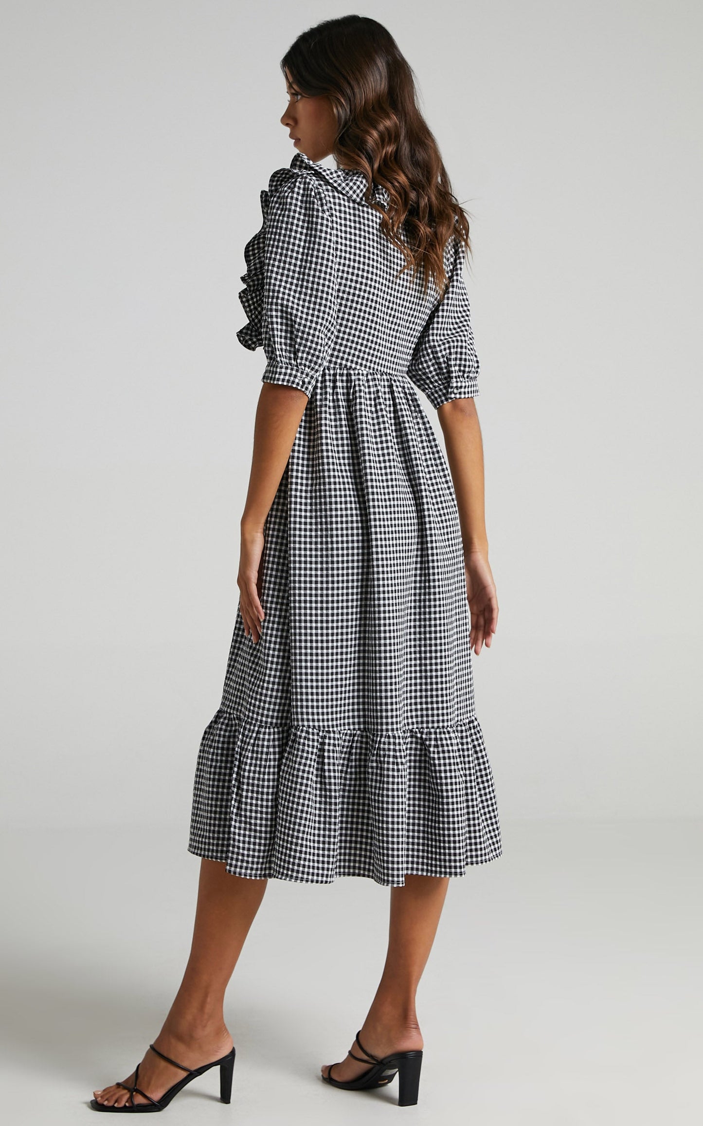 Shema Dress in Black Check