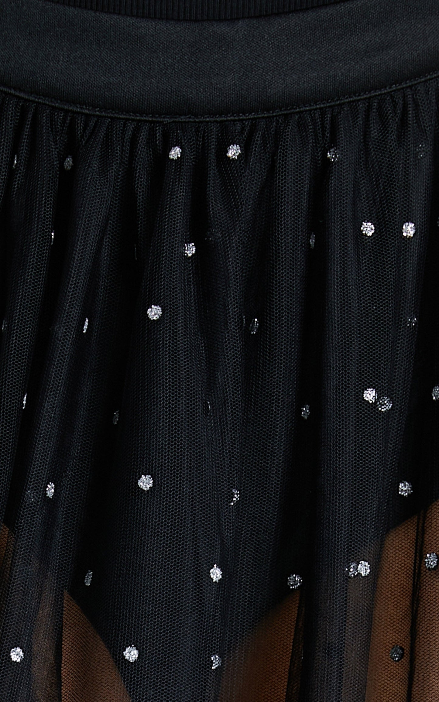 Shenelle Maxi Skirt - Glitter Tuelle Skirt in Black