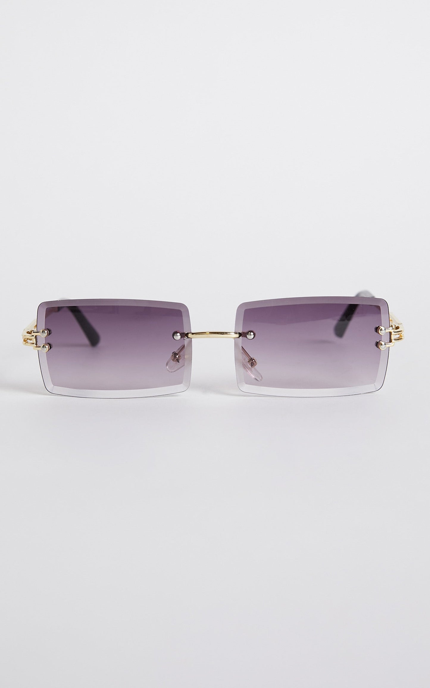 Shinji Sunglasses - Rimless Square Sunglasses in Pink Fade