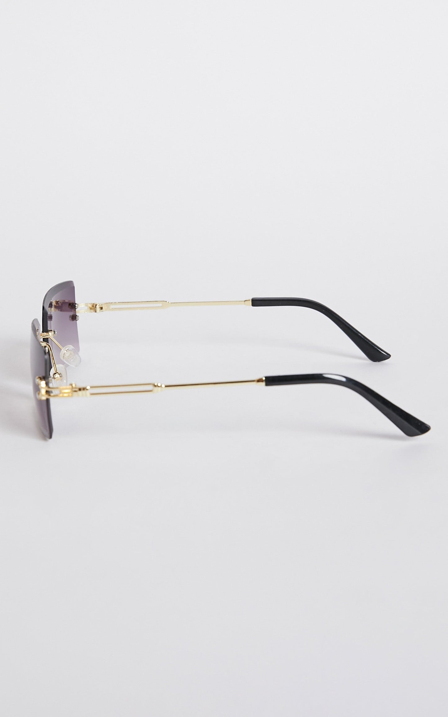 Shinji Sunglasses - Rimless Square Sunglasses in Pink Fade