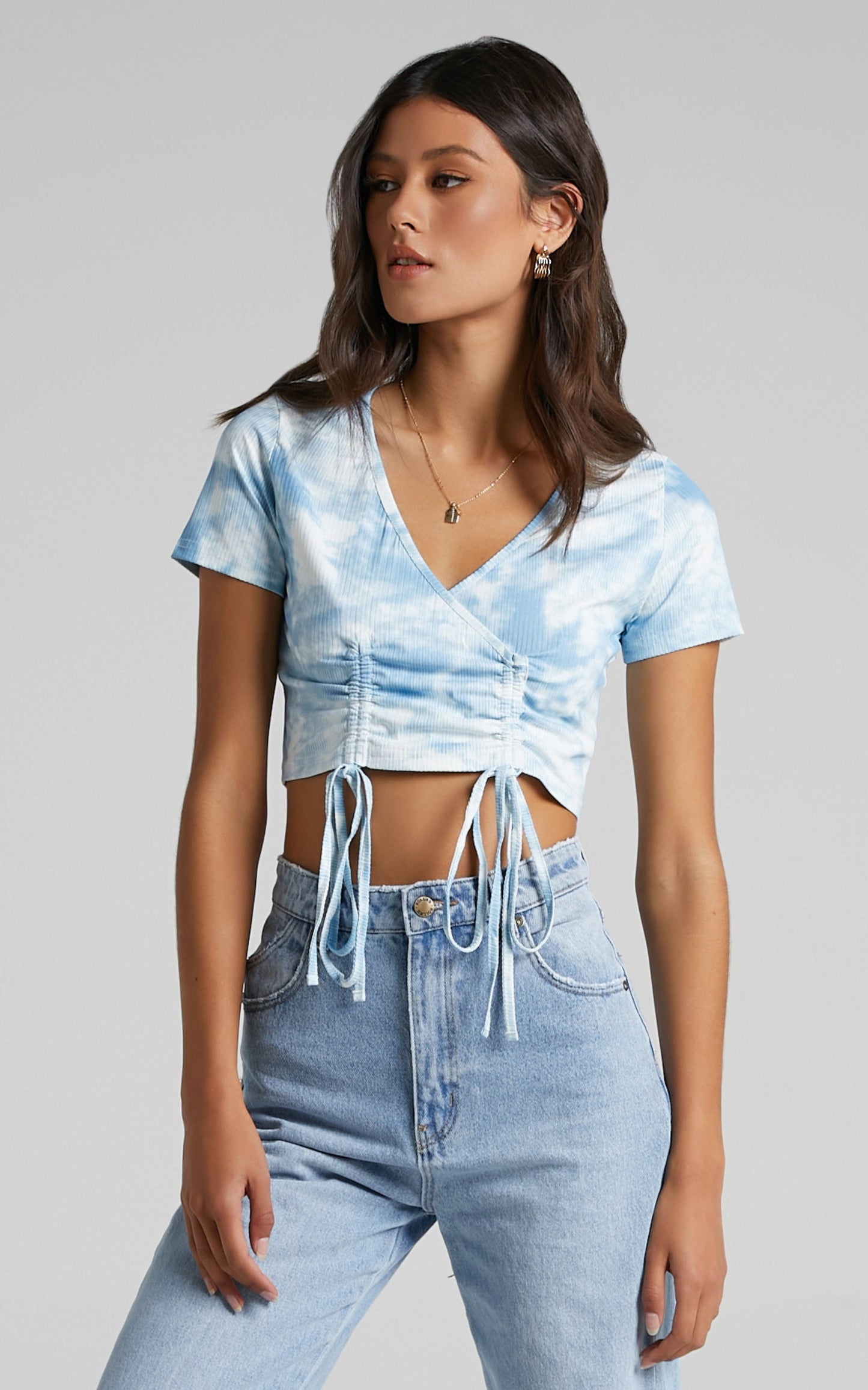 Sian Top in Blue Tie Dye