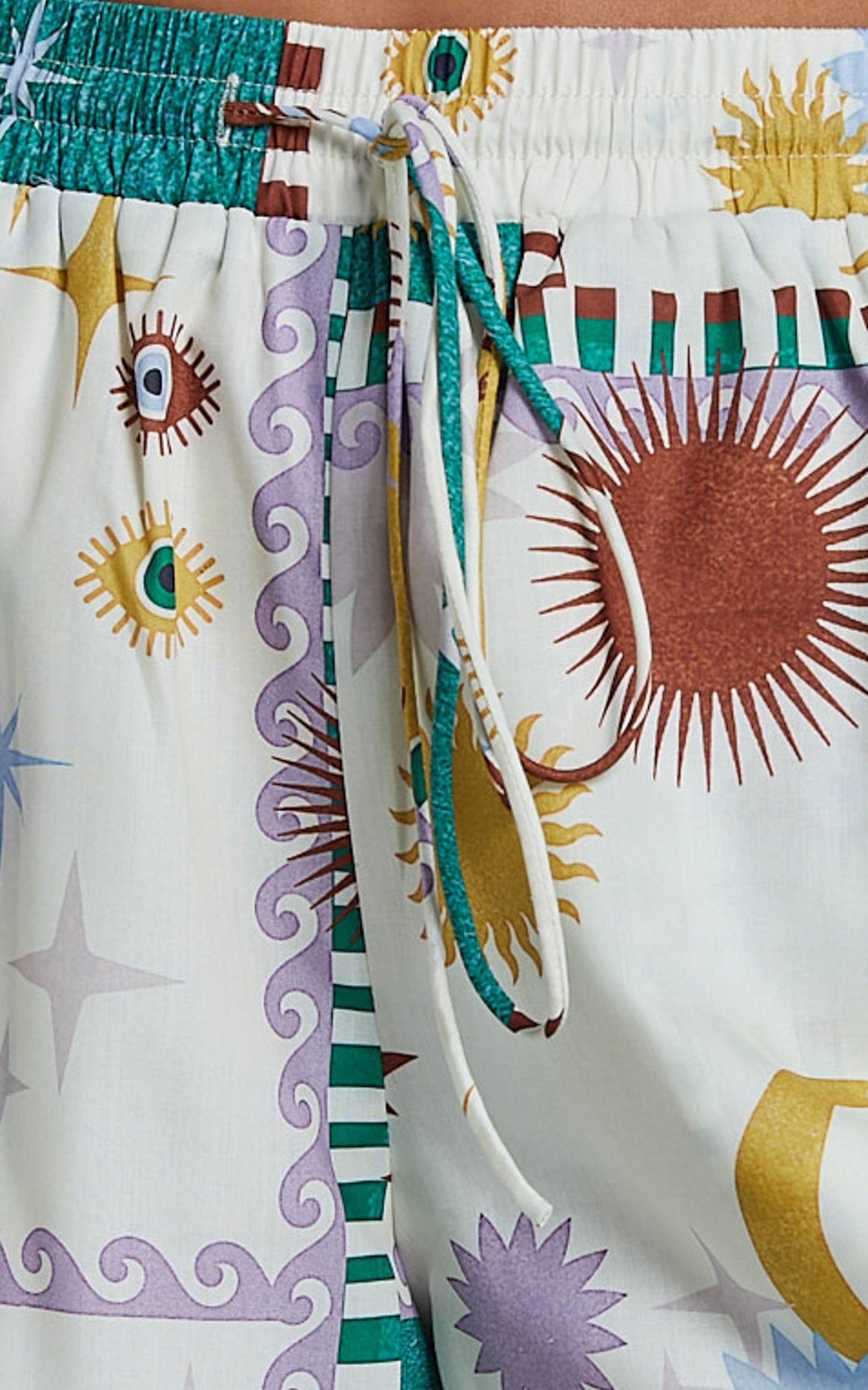 Sifani Shorts - High Waist Elastic Drawstring Shorts in Cosmic Summer