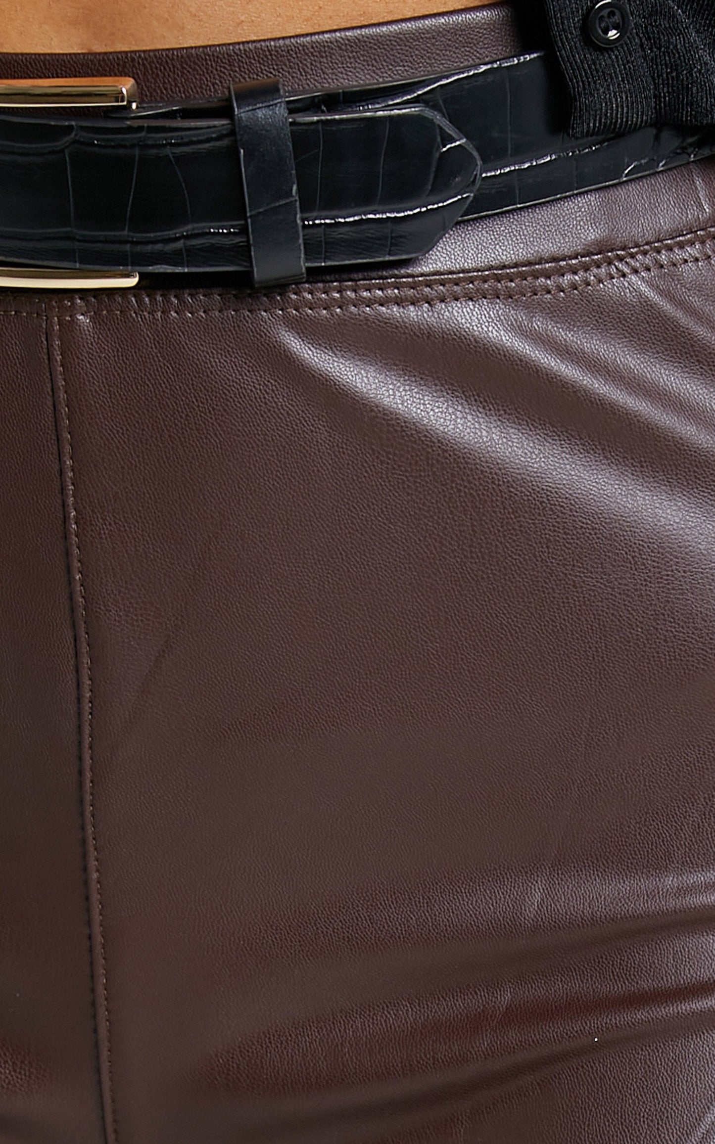 Sinead Pants in Chocolate Leatherette