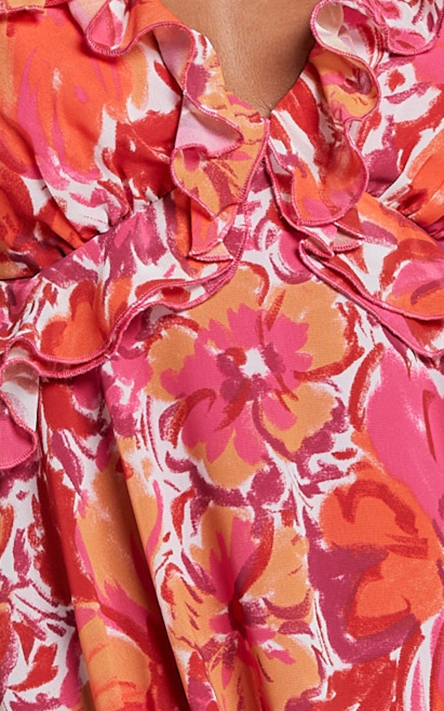 Sorento Mini Dress - Ruffle Cut Out Mini Dress in Paradise Floral