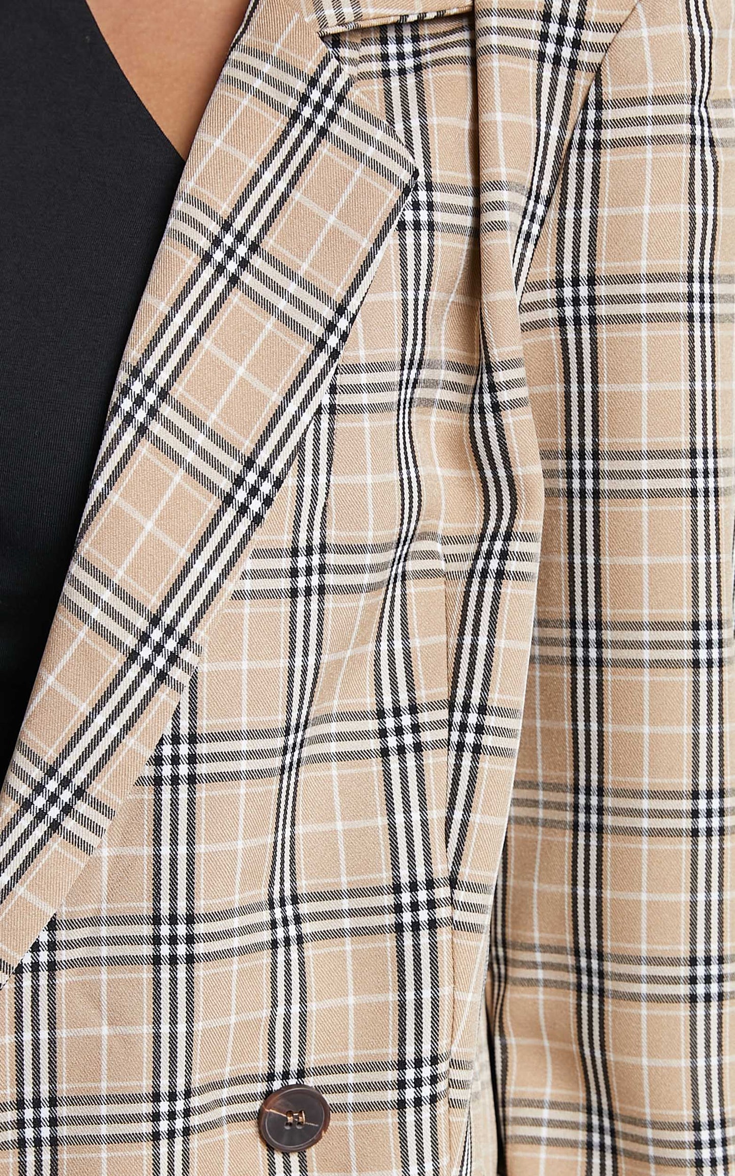 Sort It Out Blazer in Beige Check