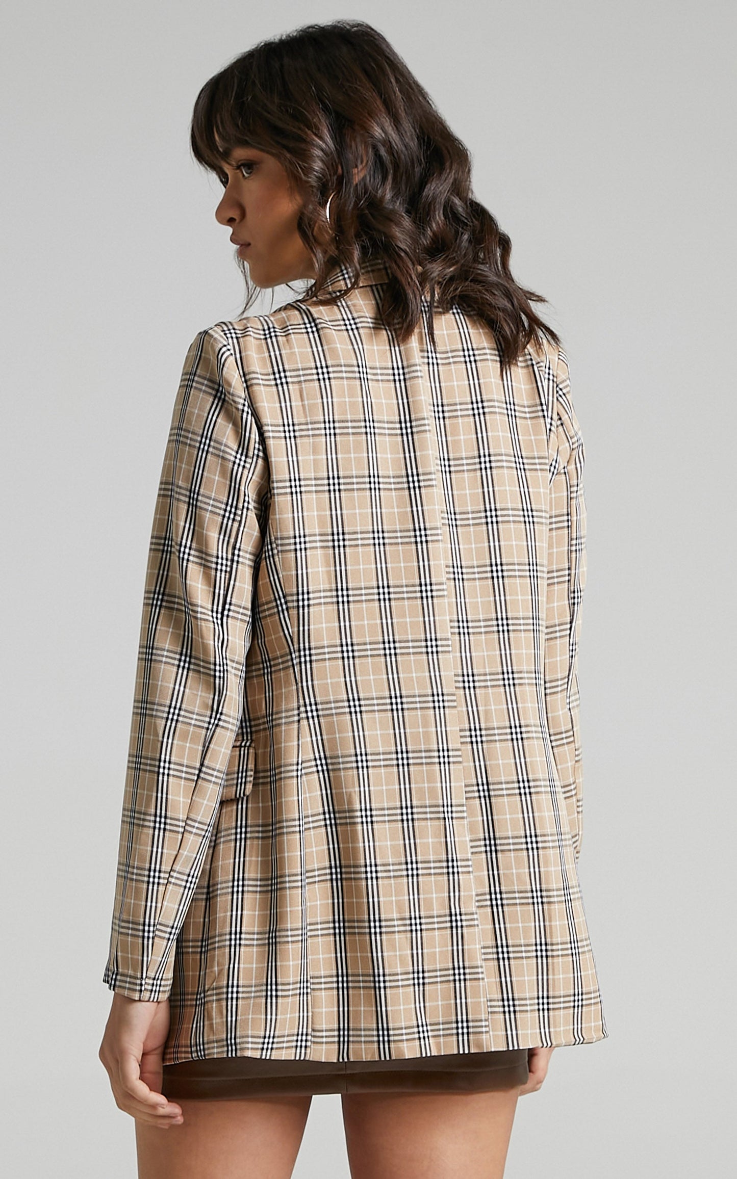 Sort It Out Blazer in Beige Check