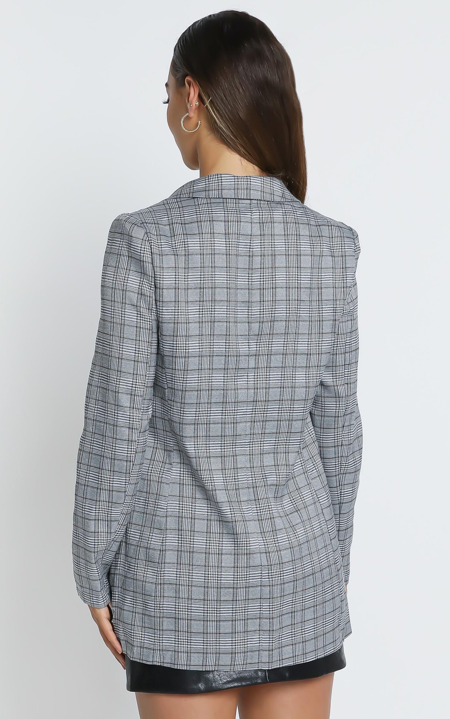 Sort It Out Blazer - Double Breasted Blazer in Grey Check
