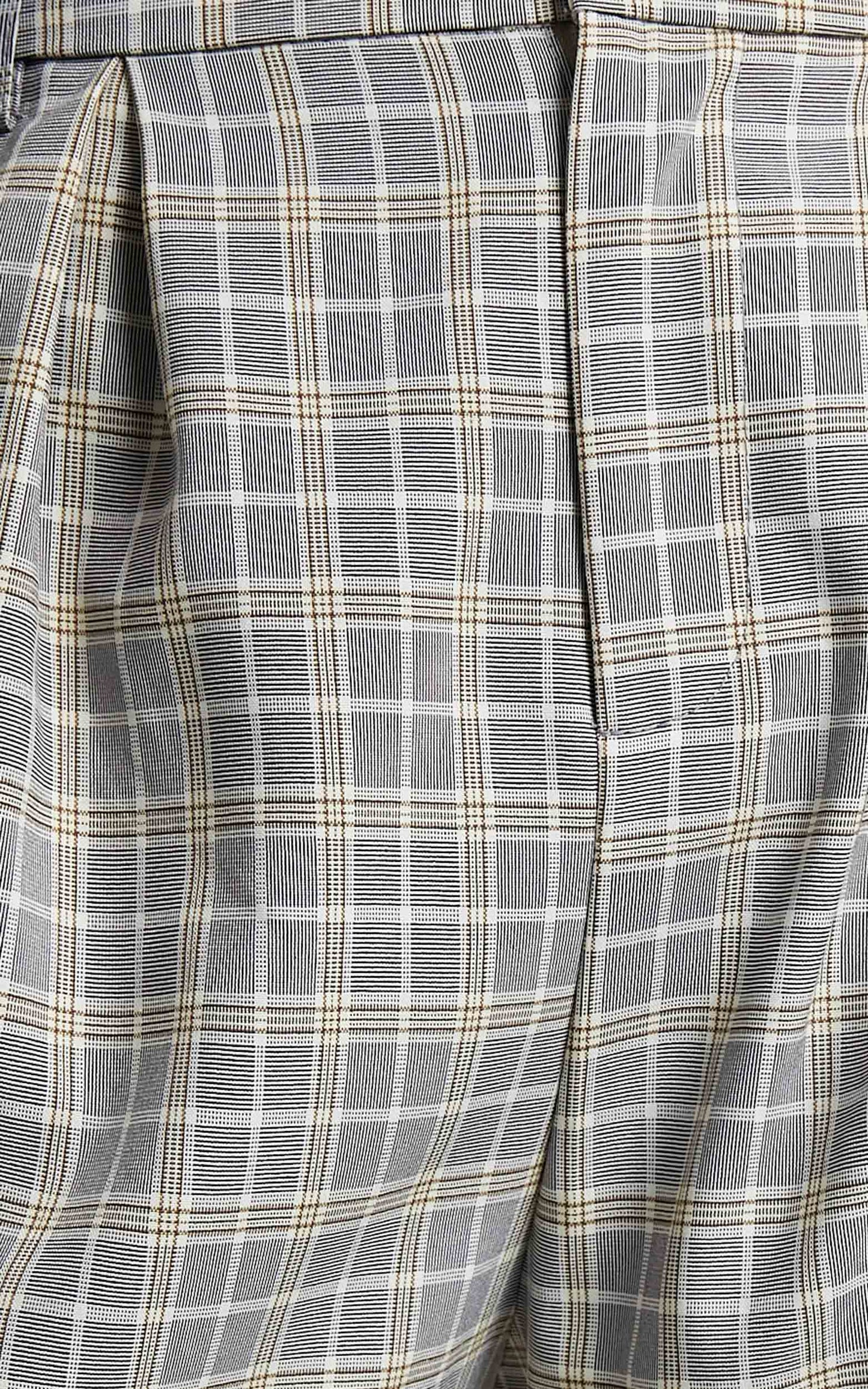 Spears Tailored Straight Leg Check Pants in Navy Check