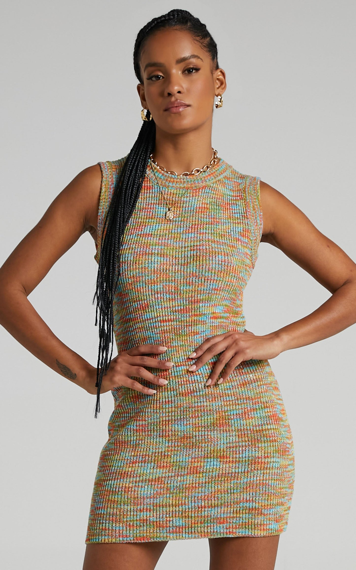 Stefany Dress in Multi Space Dye